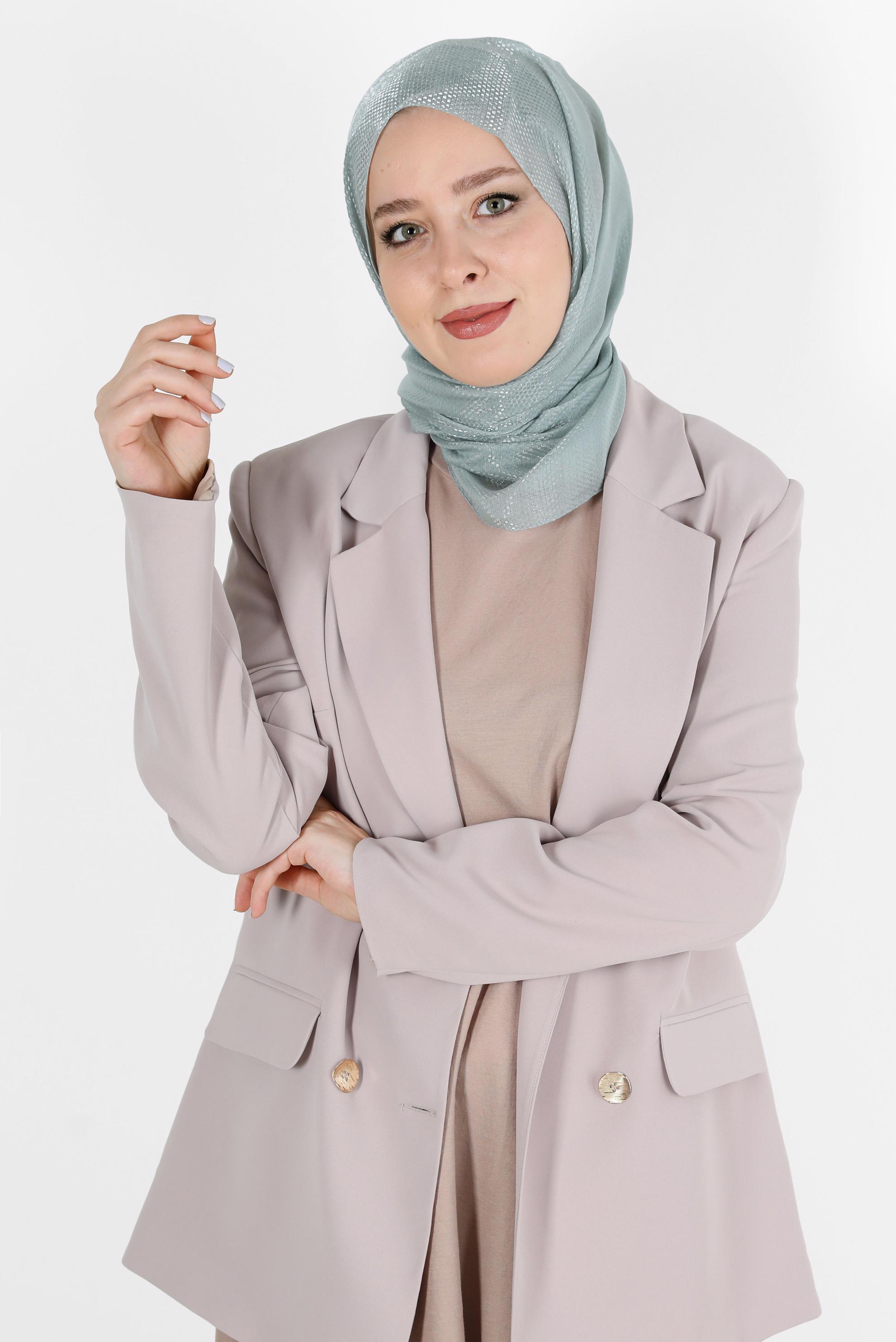 Tesettür giyim YEŞİL ALVİNA BELLA ŞAL 8075 