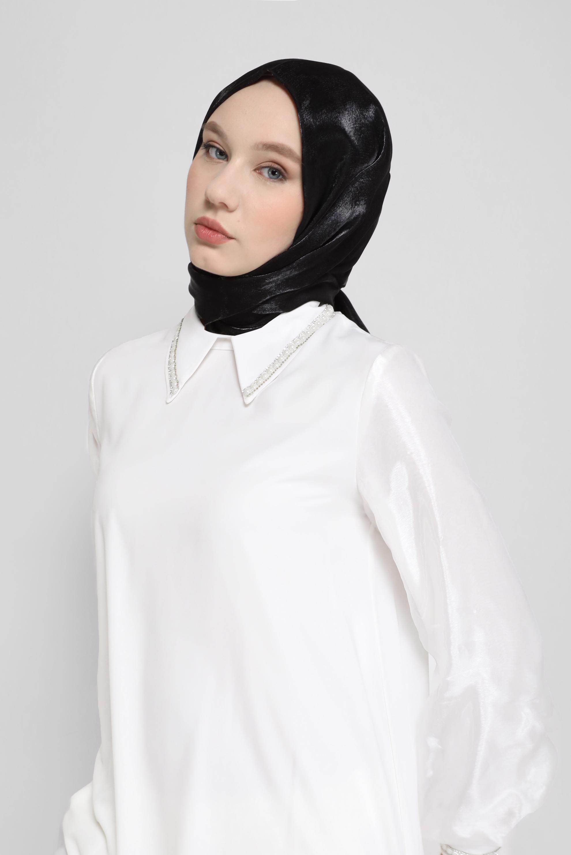 Tesettür giyim SİYAH ALVİNA ŞAL 8076 