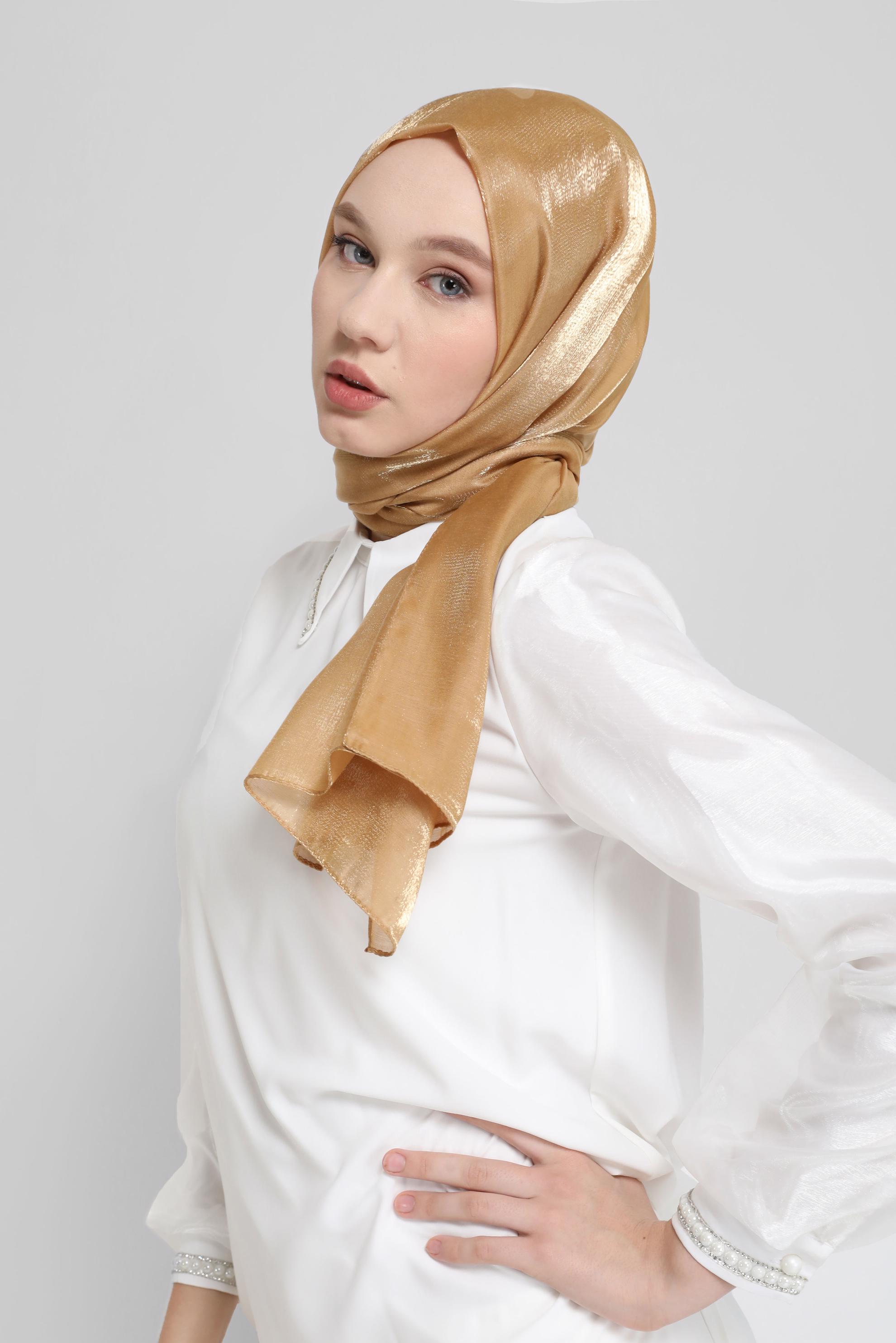 Tesettür giyim ALTIN ALVİNA ŞAL 8076 