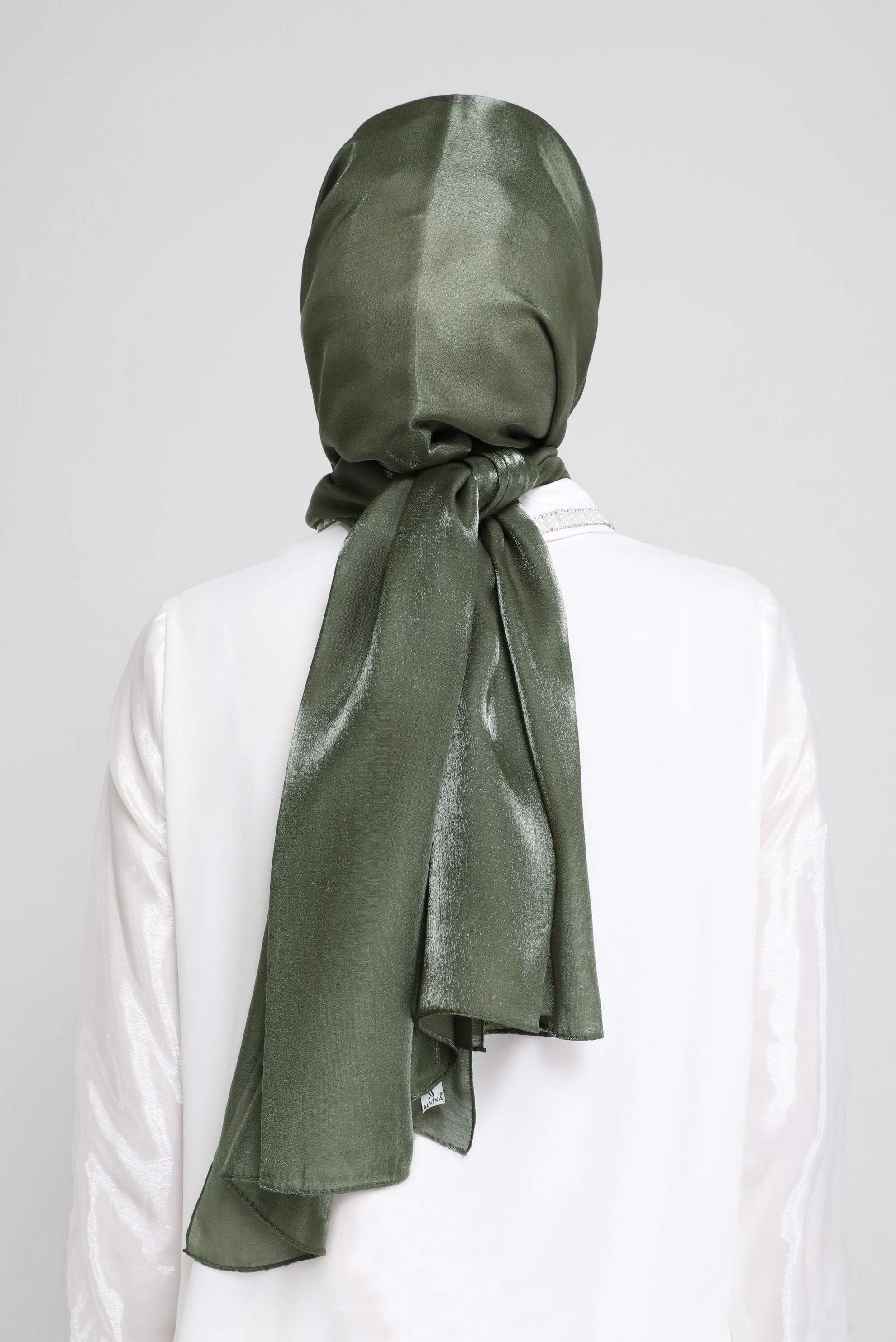 Tesettür giyim HAKİ ALVİNA ŞAL 8076 