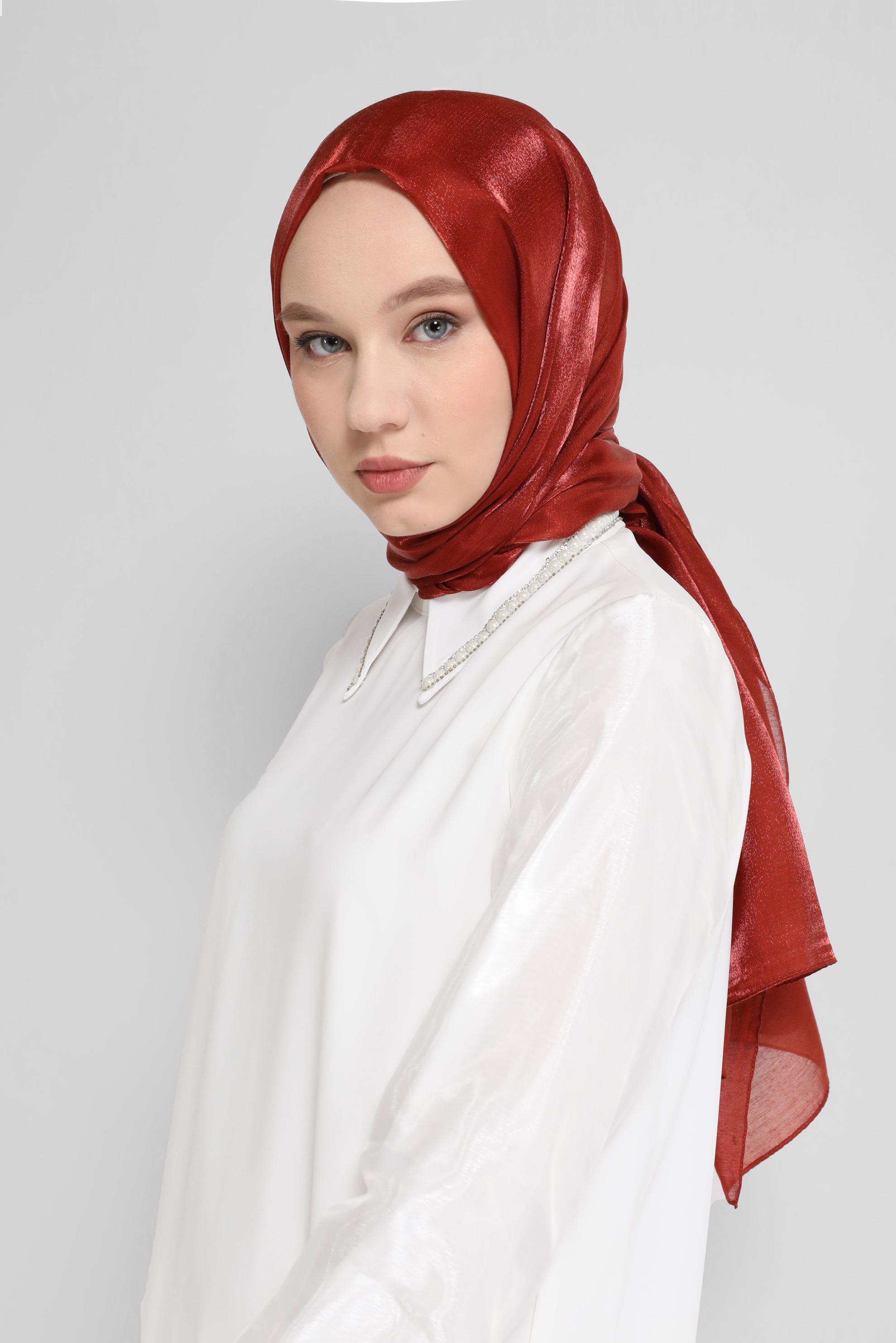 Tesettür giyim TURUNCU ALVİNA ŞAL 8076 