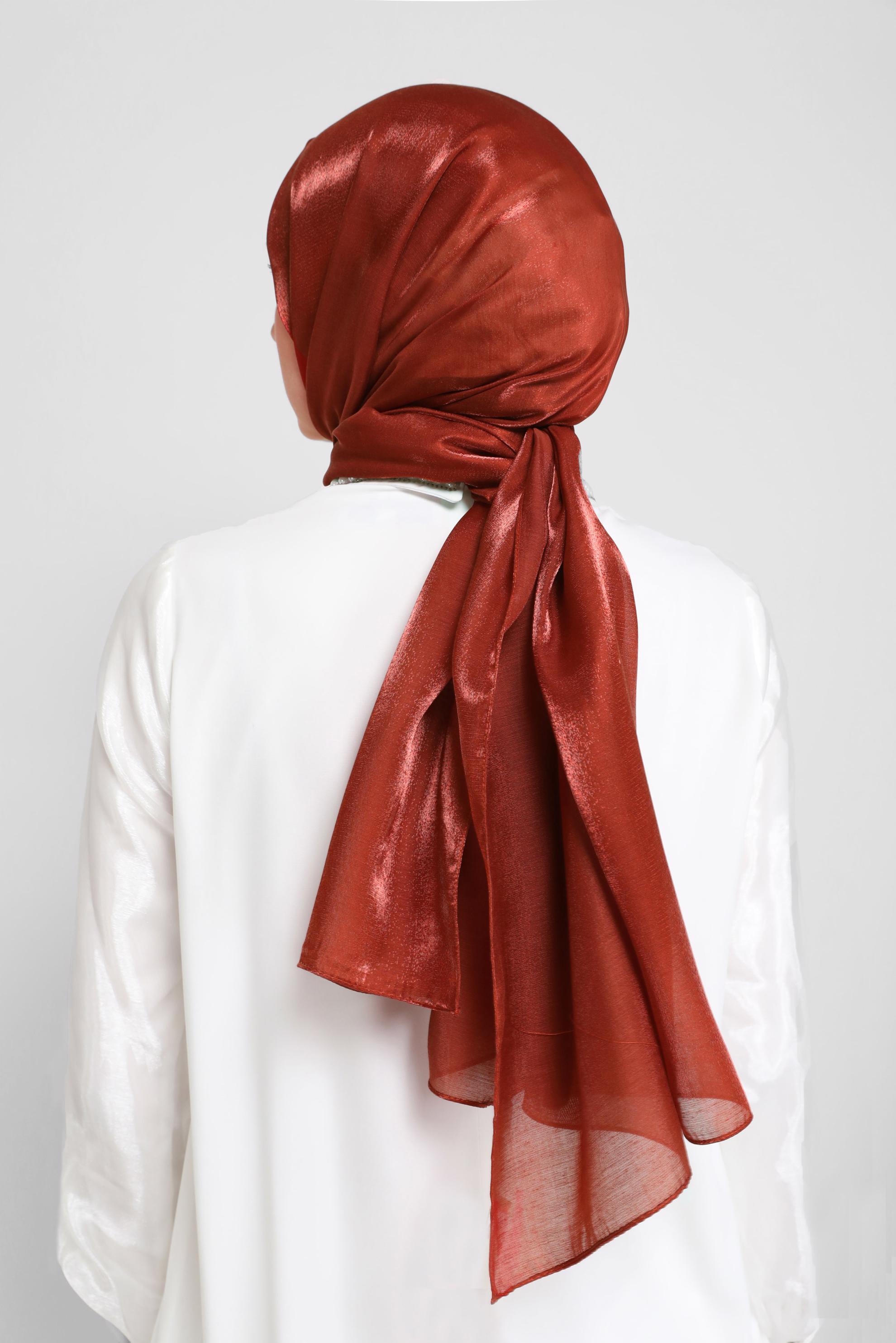 Tesettür giyim TURUNCU ALVİNA ŞAL 8076 