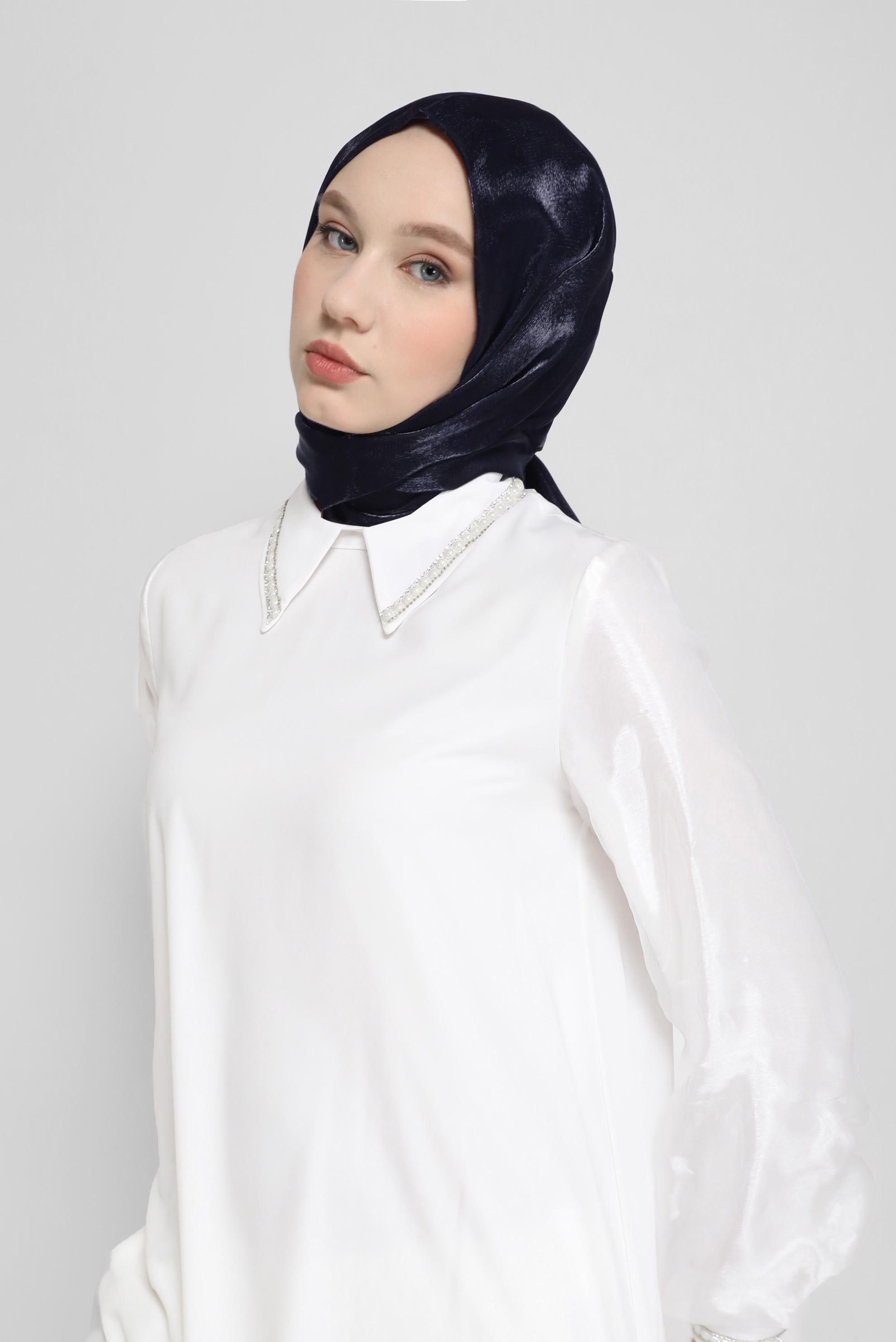 Tesettür giyim LACİVERT ALVİNA ŞAL 8076 