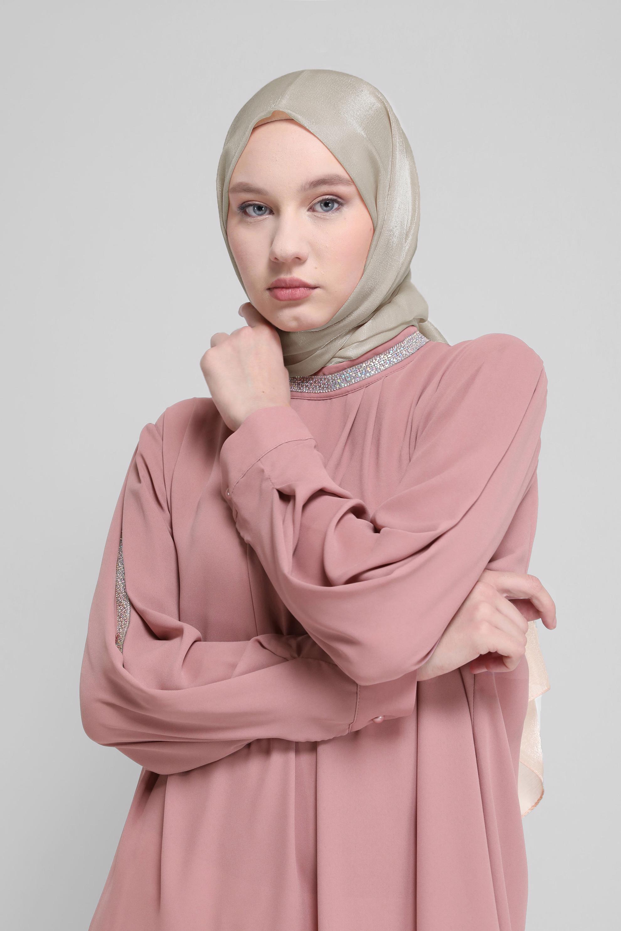 Tesettür giyim VİZON ALVİNA ŞAL 8076 