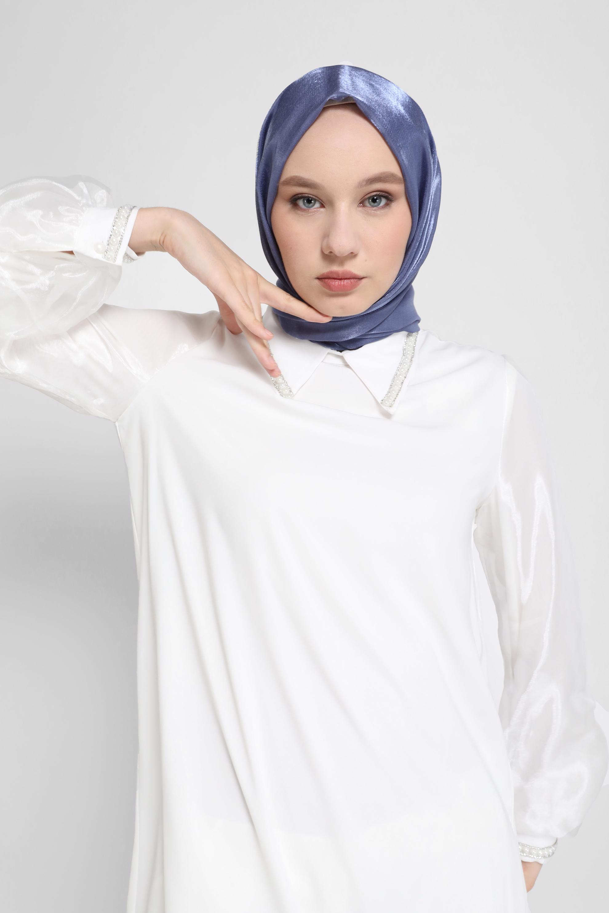 Tesettür giyim LACİVERT ALVİNA ŞAL 8076 