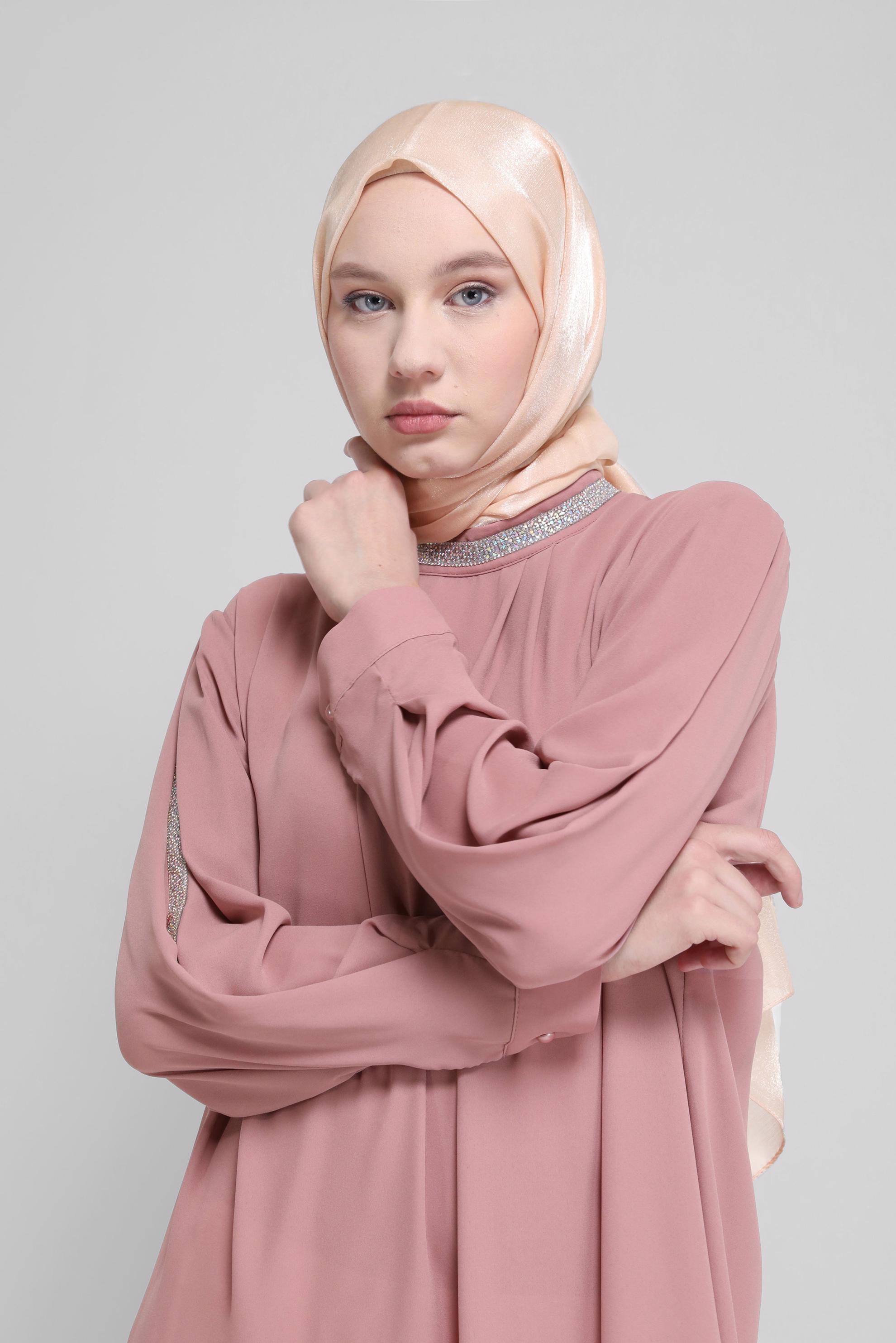 Tesettür giyim PUDRA ALVİNA ŞAL 8076 