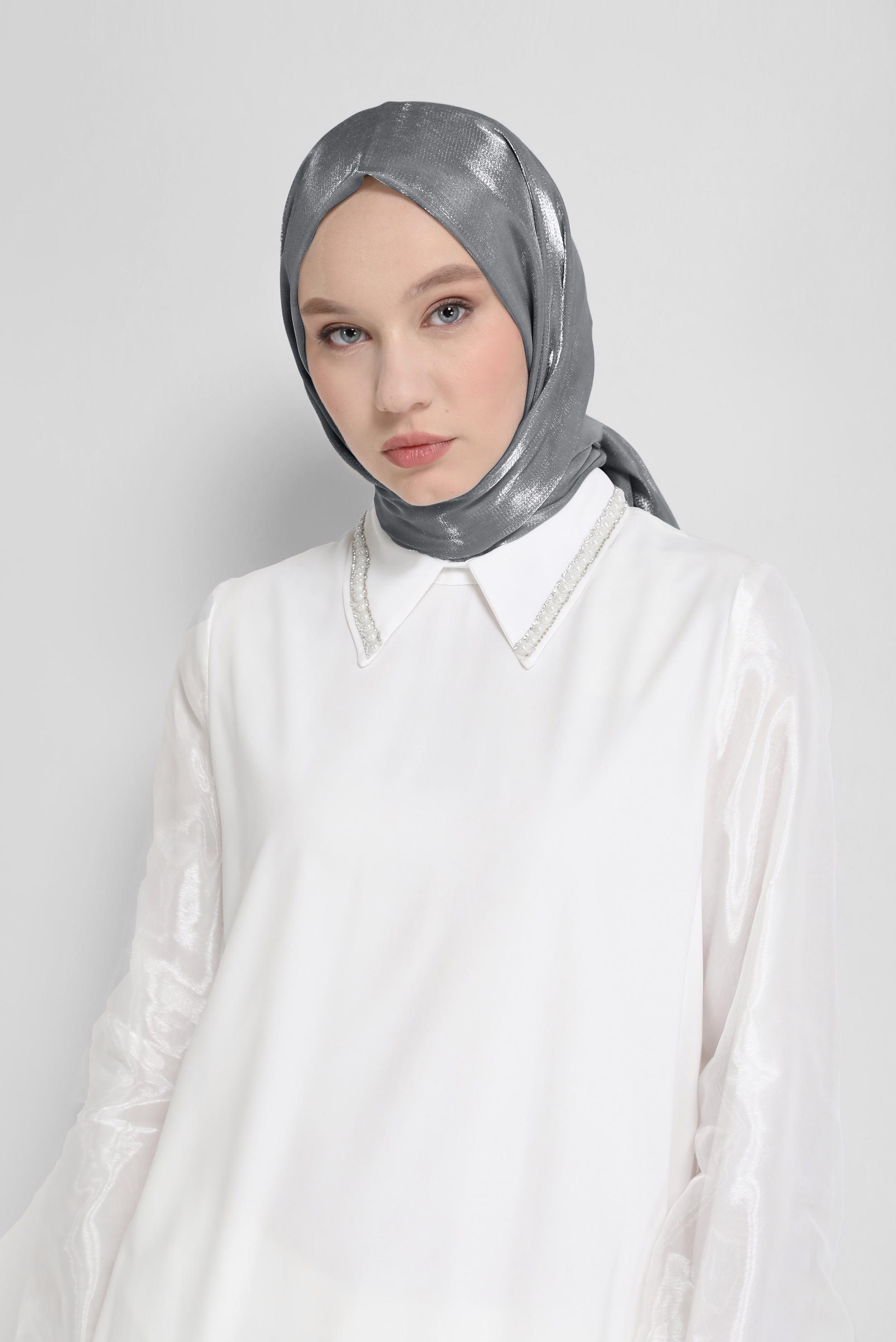 Tesettür giyim GRİ ALVİNA ŞAL 8076 