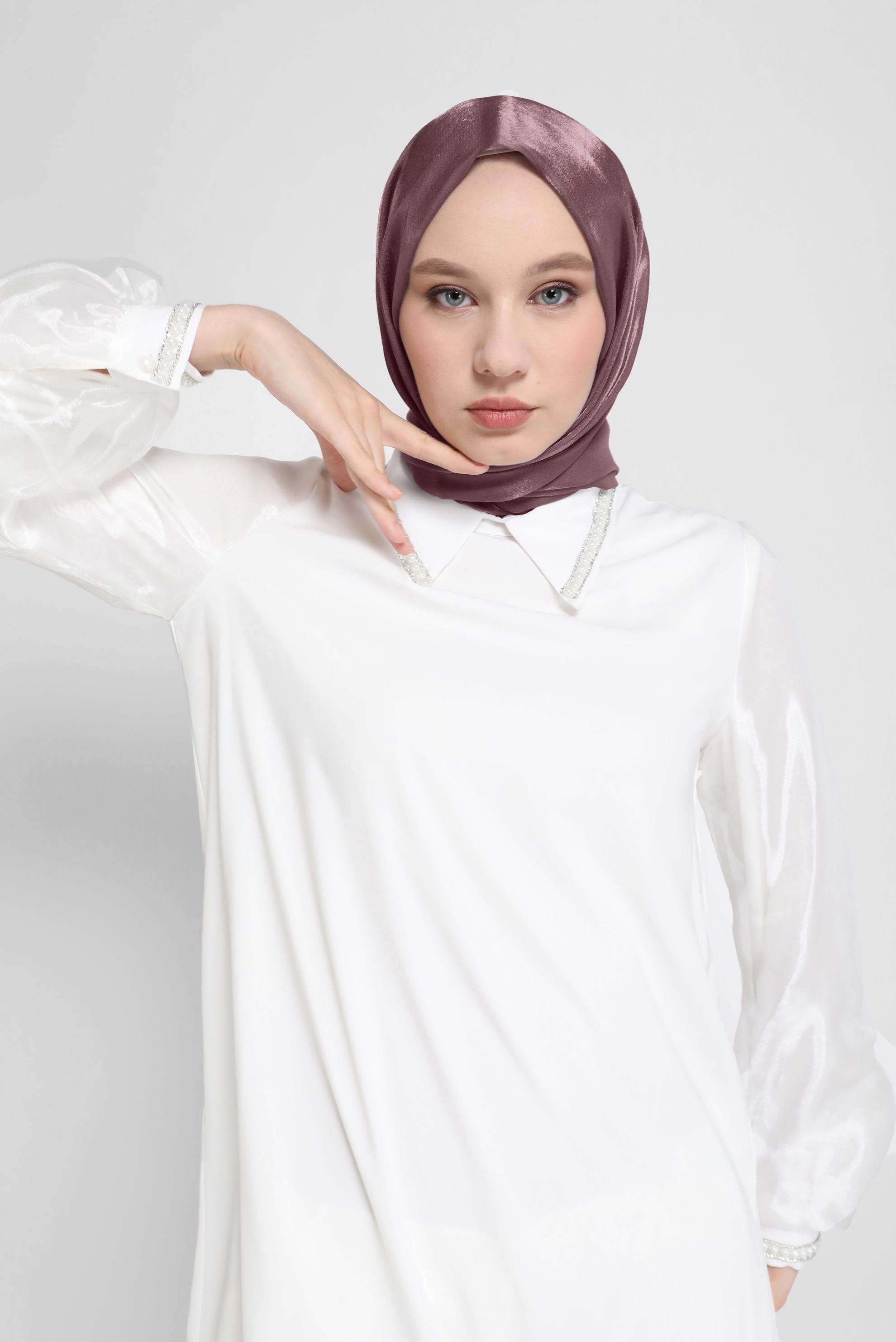 Tesettür giyim PEMBE ALVİNA ŞAL 8076 