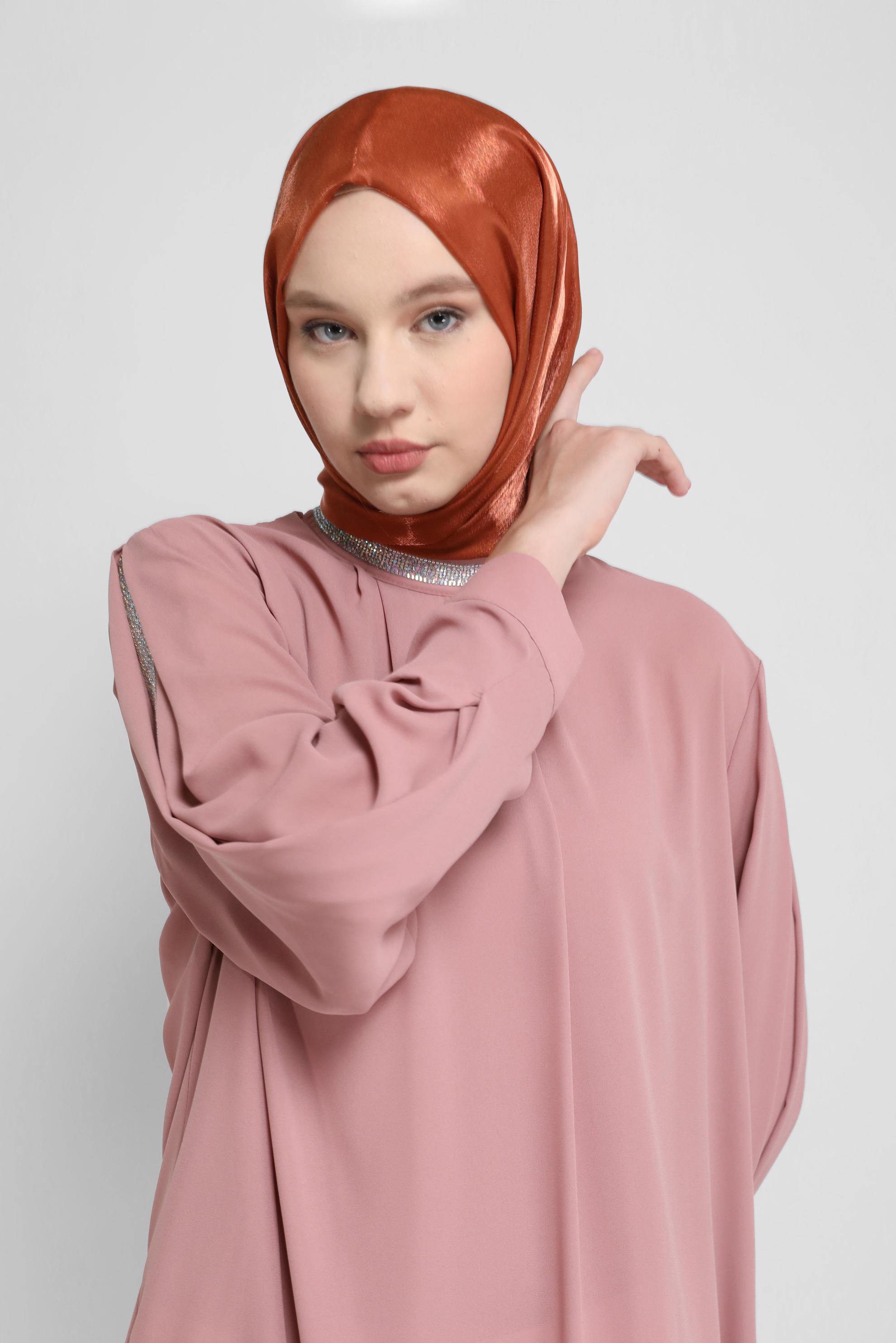 Tesettür giyim KAHVE ALVİNA ŞAL 8076 