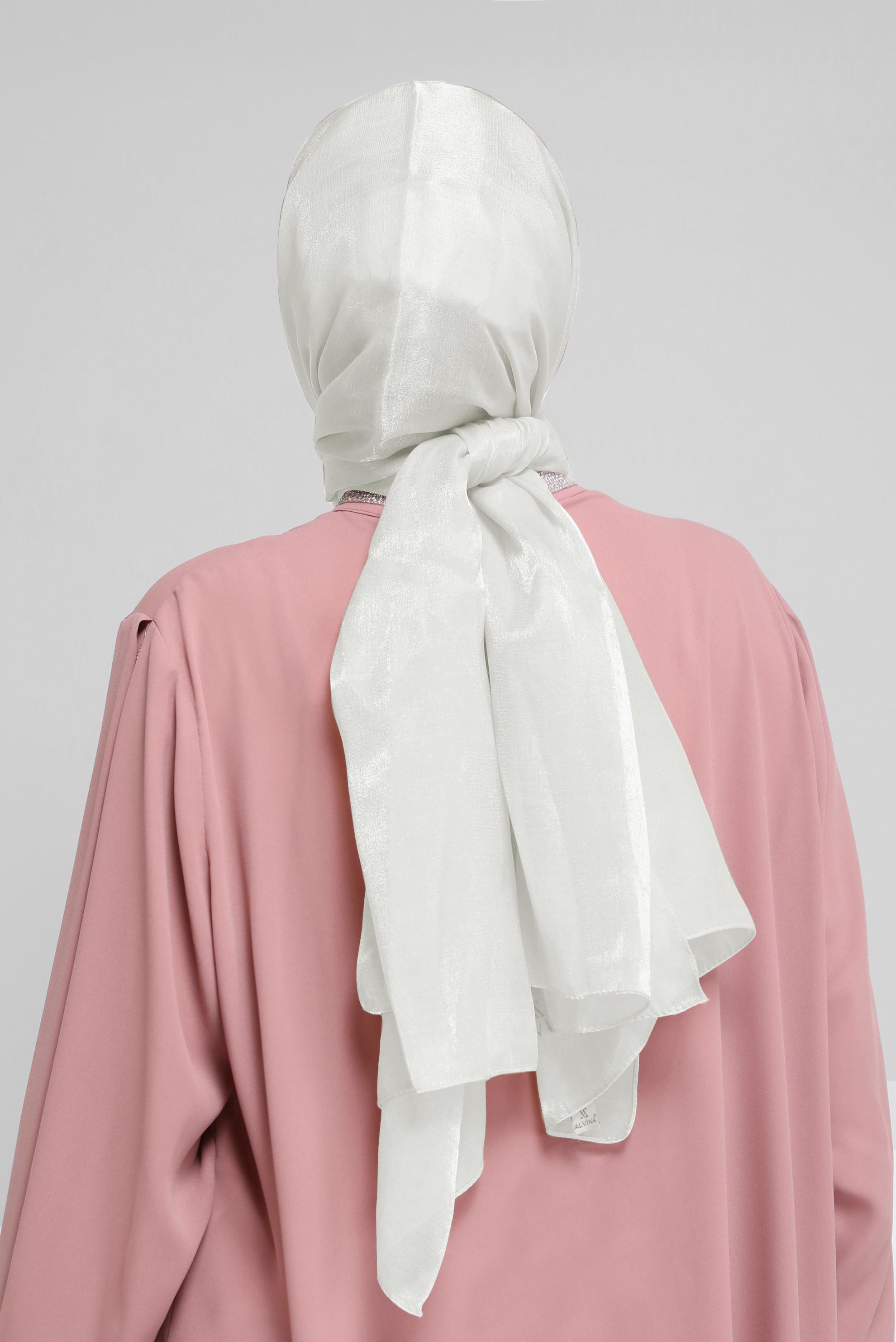 Tesettür giyim BEYAZ ALVİNA ŞAL 8076 