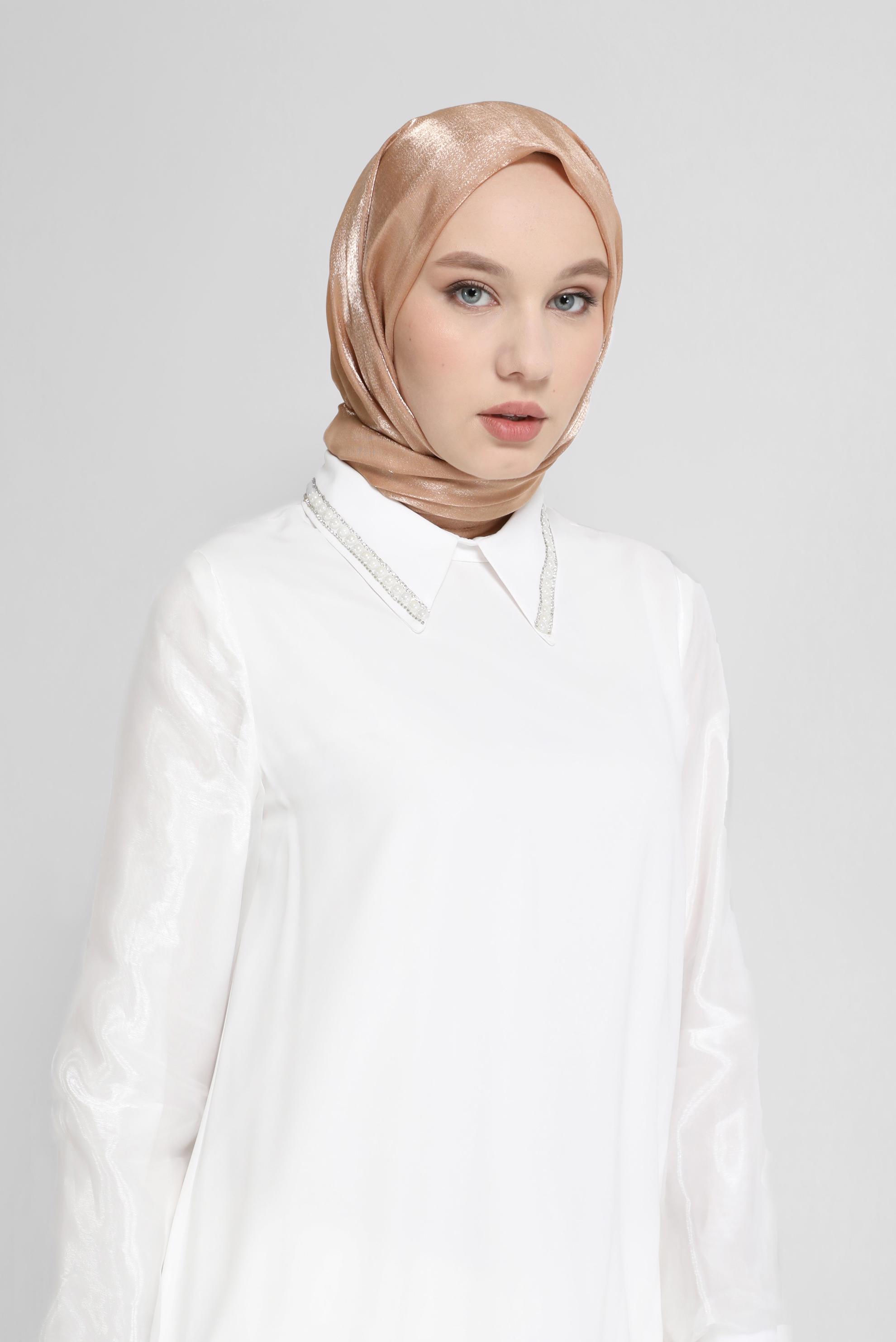 Tesettür giyim KAHVE ALVİNA ŞAL 8076 