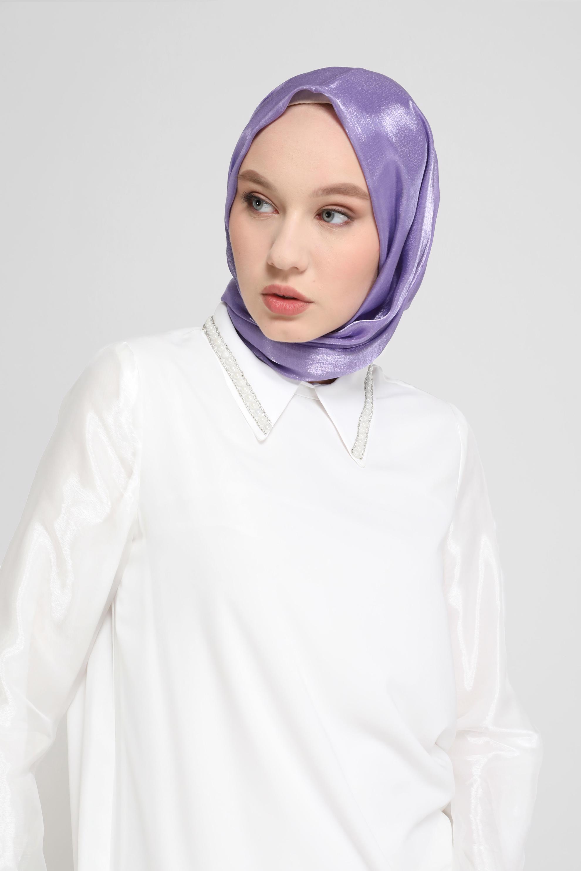 Tesettür giyim RENKSİZ ALVİNA ŞAL 8076 