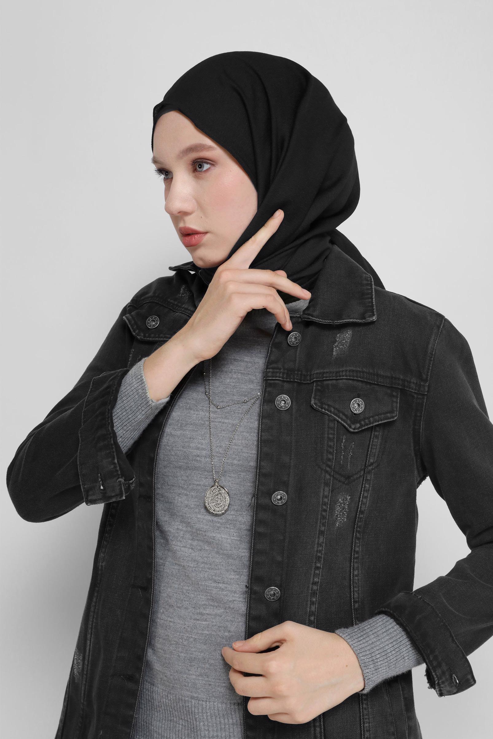 Vêtements hijab NOIR CHÂLE ALVİNA 8077