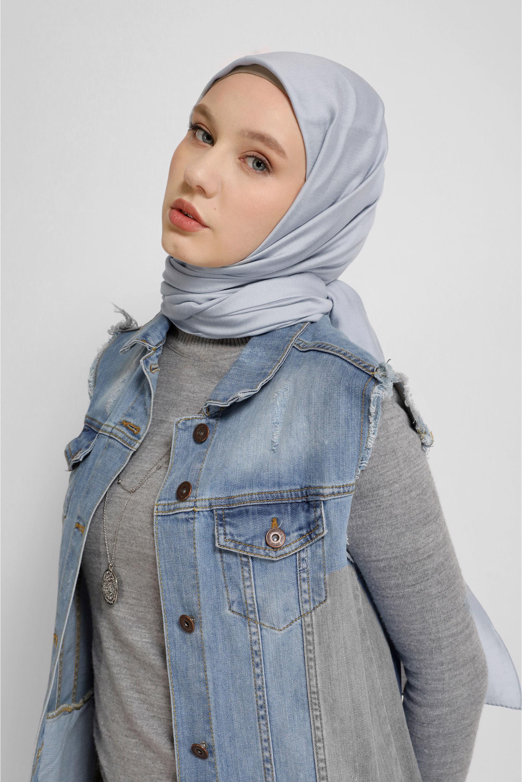 Vêtements hijab ARGENT CHÂLE ALVİNA 8077