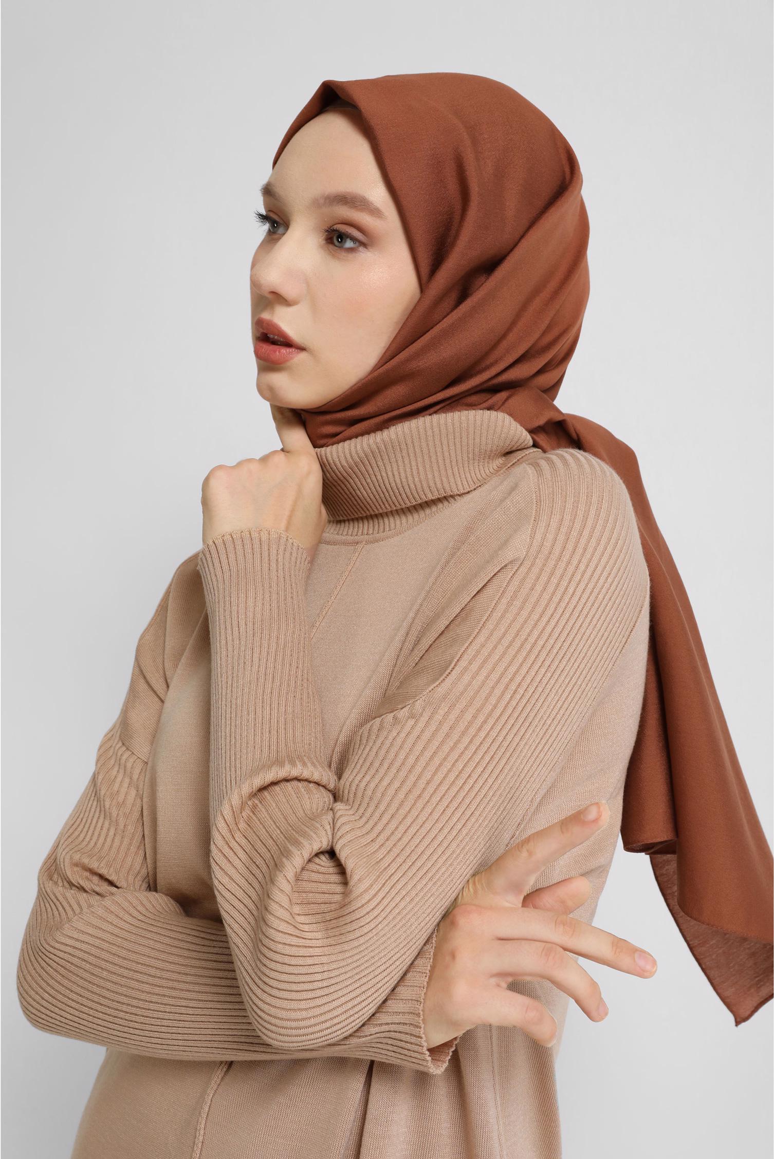 Tesettür giyim TURUNCU ALVİNA MODAL ŞAL 8077 