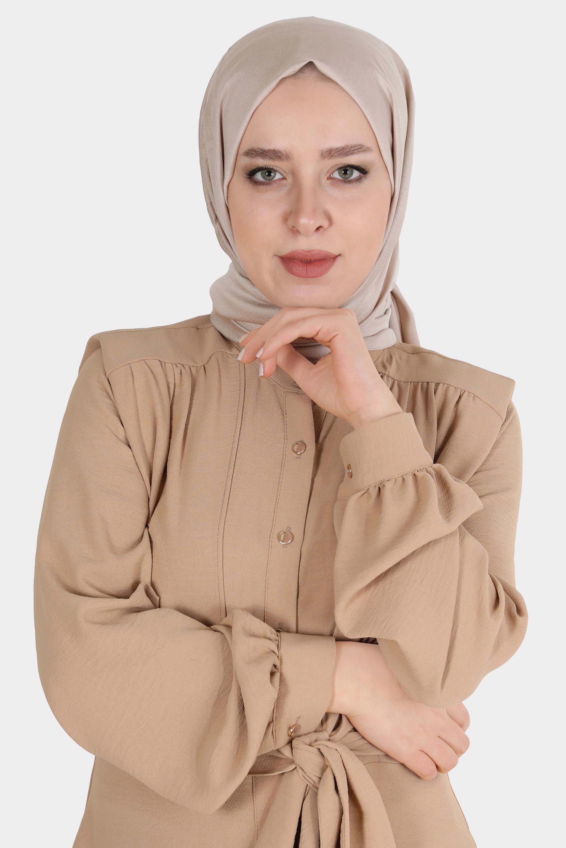 Tesettür giyim VİZON ALVİNA MODAL ŞAL 8077 