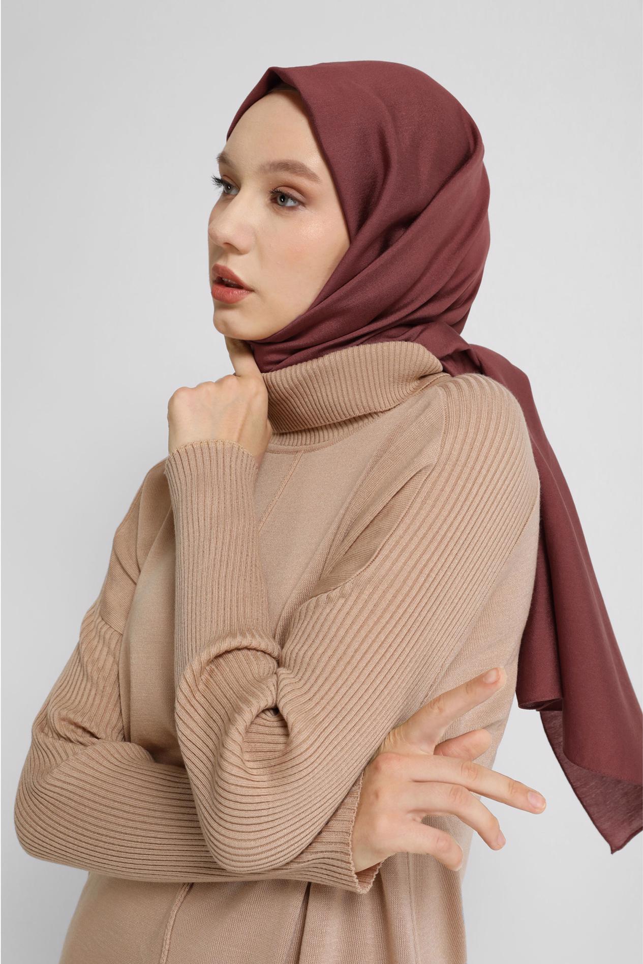 Tesettür giyim PEMBE ALVİNA MODAL ŞAL 8077 