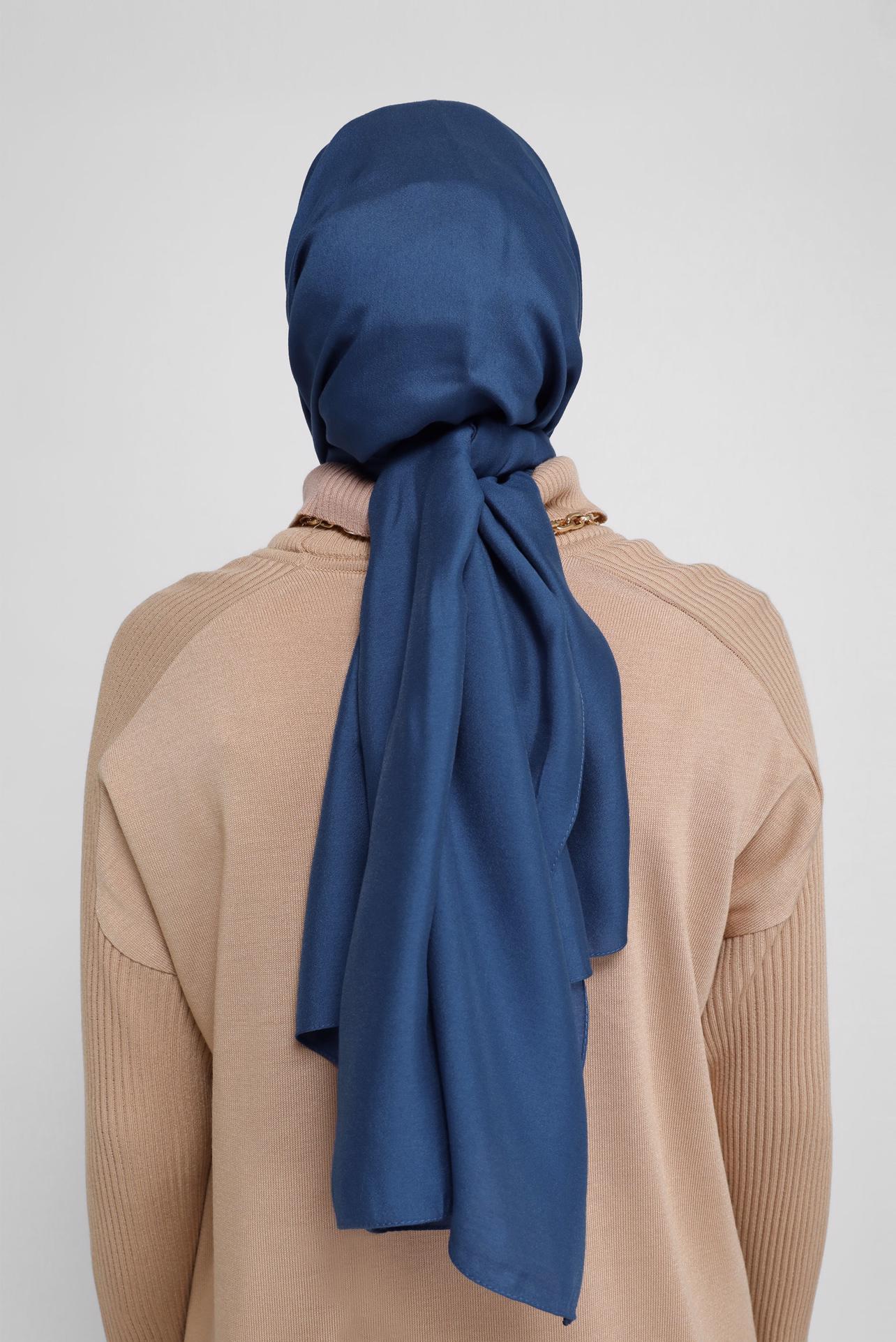 Tesettür giyim LACİVERT ALVİNA MODAL ŞAL 8077 