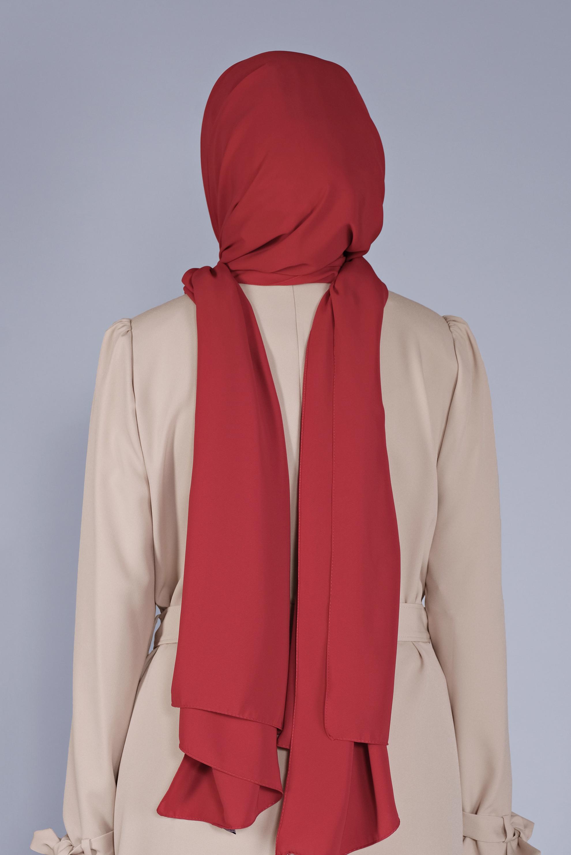 Tesettür giyim KIRMIZI 8078 ALVİNA MEDİNE İPEĞİ ŞAL (NRL)