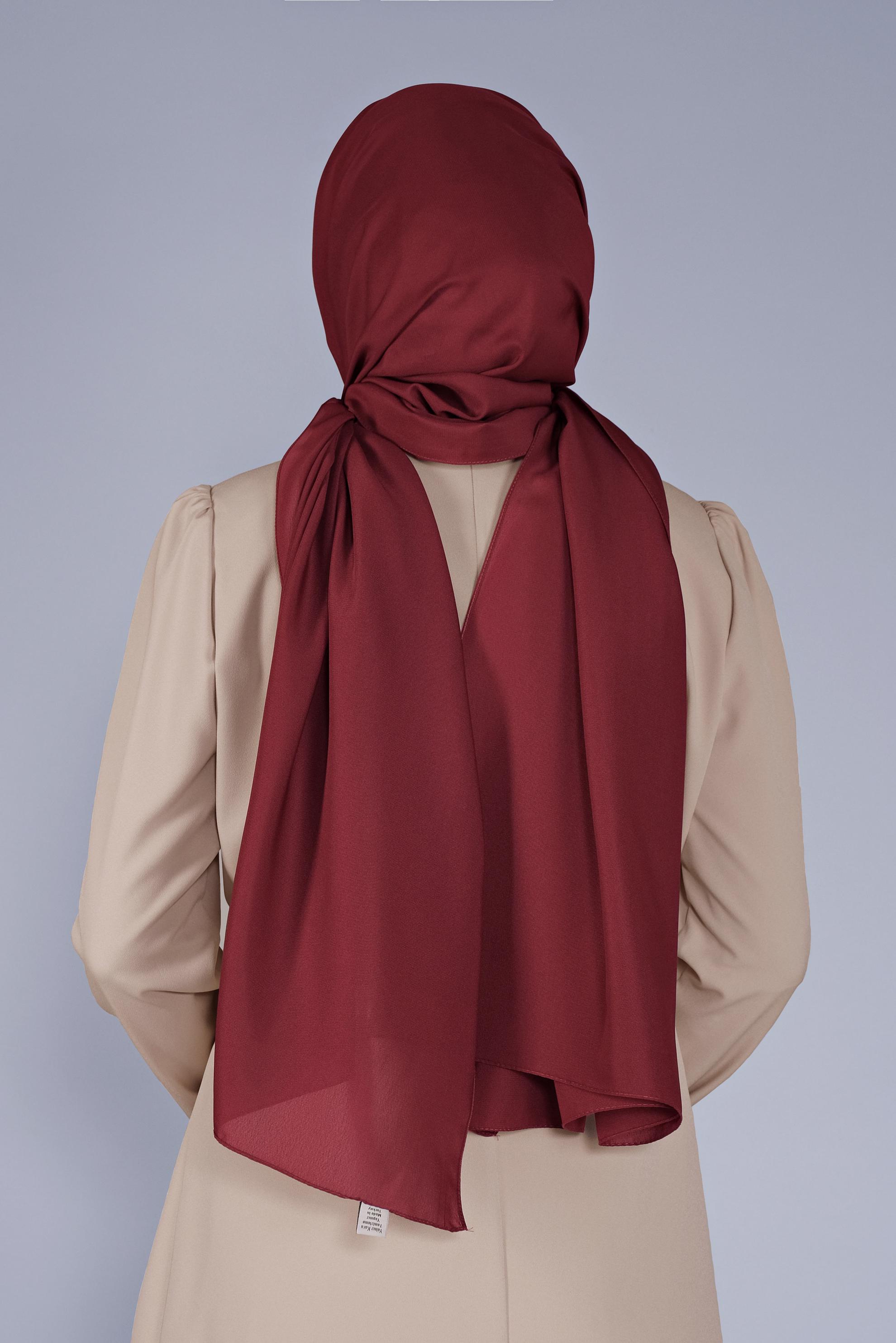Tesettür giyim BORDO 8078 ALVİNA MEDİNE İPEĞİ ŞAL (NRL)