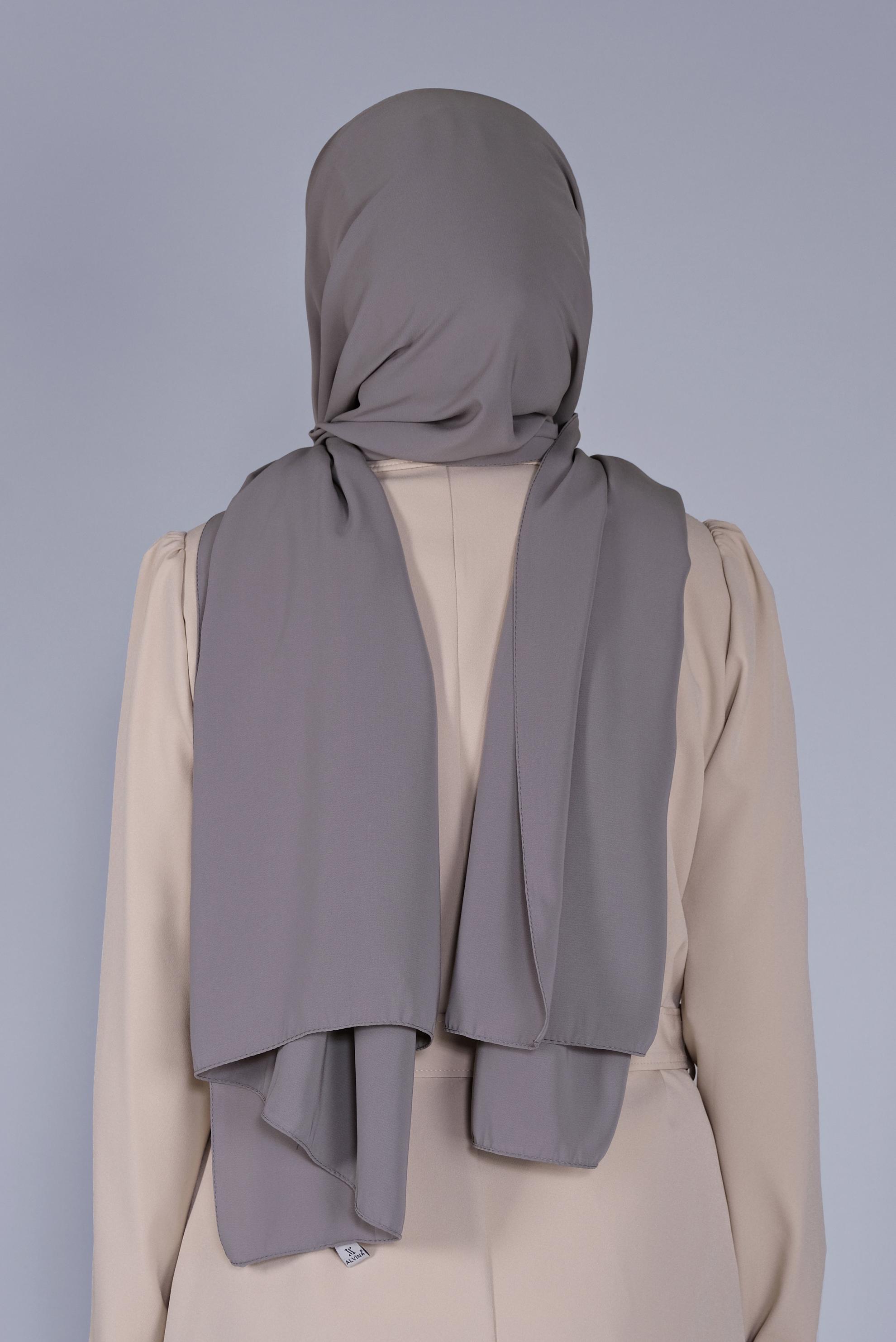 Vêtements hijab GRIS CHÂLE ALVİNA 8078