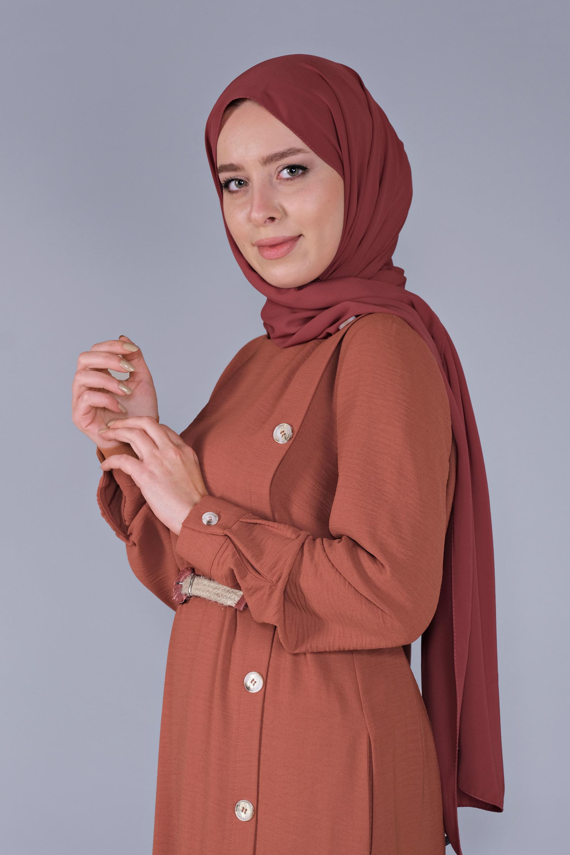 Tesettür giyim TURUNCU 8078 ALVİNA MEDİNE İPEĞİ ŞAL (NRL)