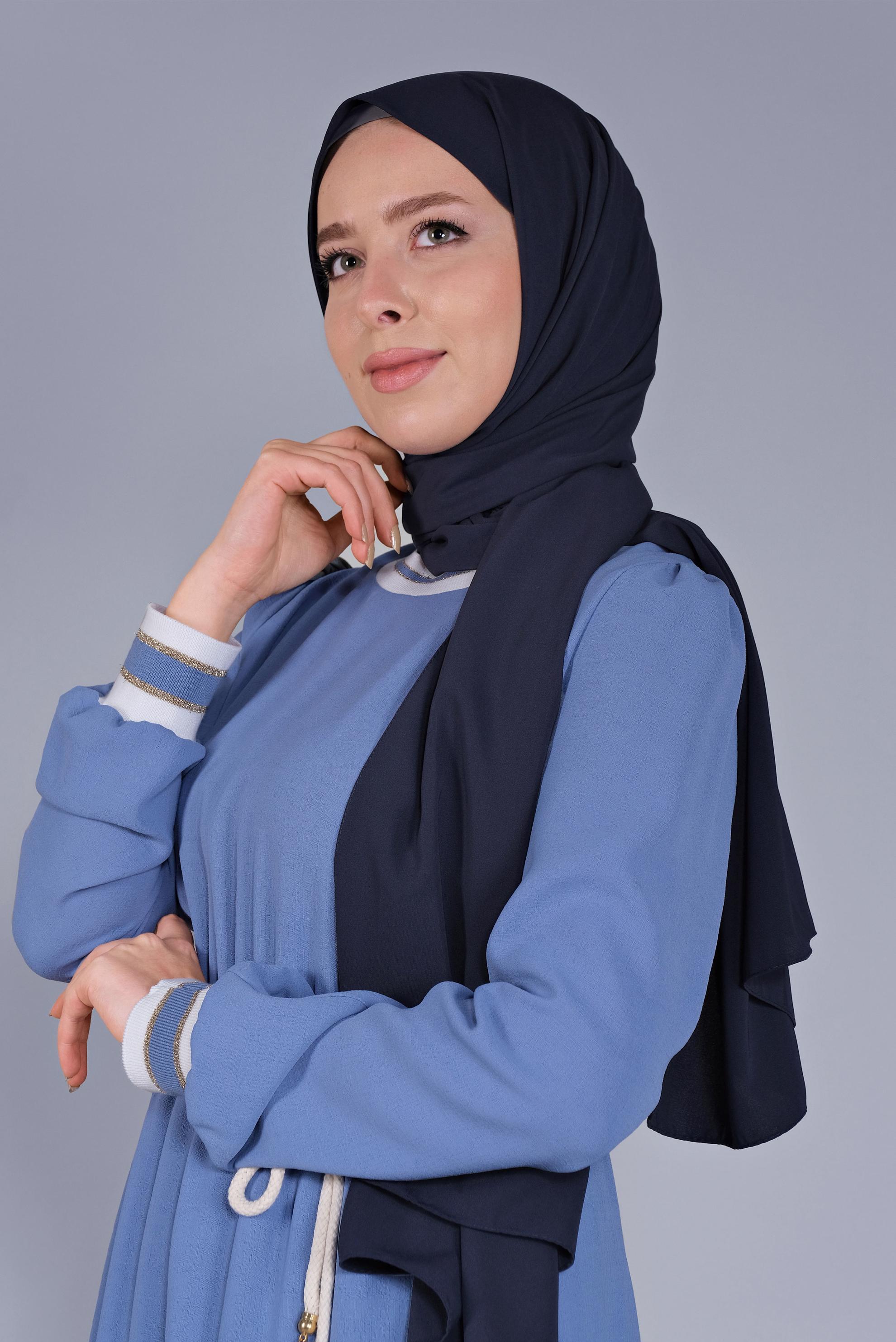 Tesettür giyim LACİVERT 8078 ALVİNA MEDİNE İPEĞİ ŞAL (NRL)