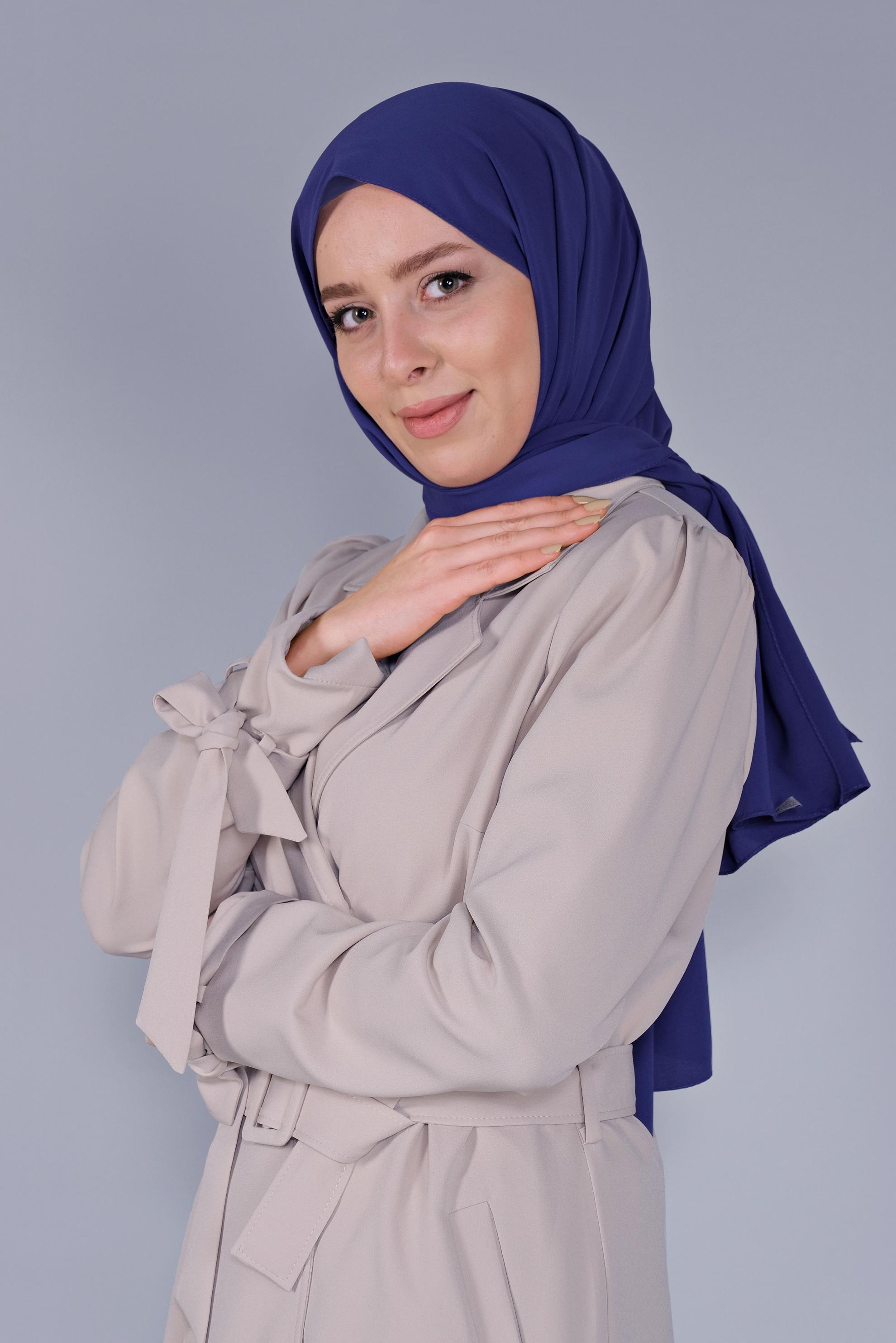 Tesettür giyim LACİVERT 8078 ALVİNA MEDİNE İPEĞİ ŞAL (NRL)