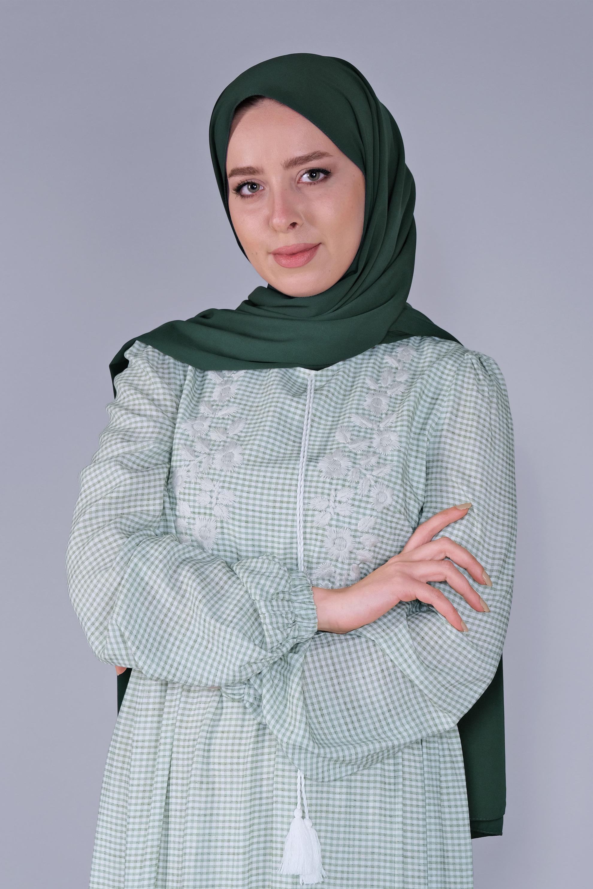 Vêtements hijab VERT CHÂLE ALVİNA 8078