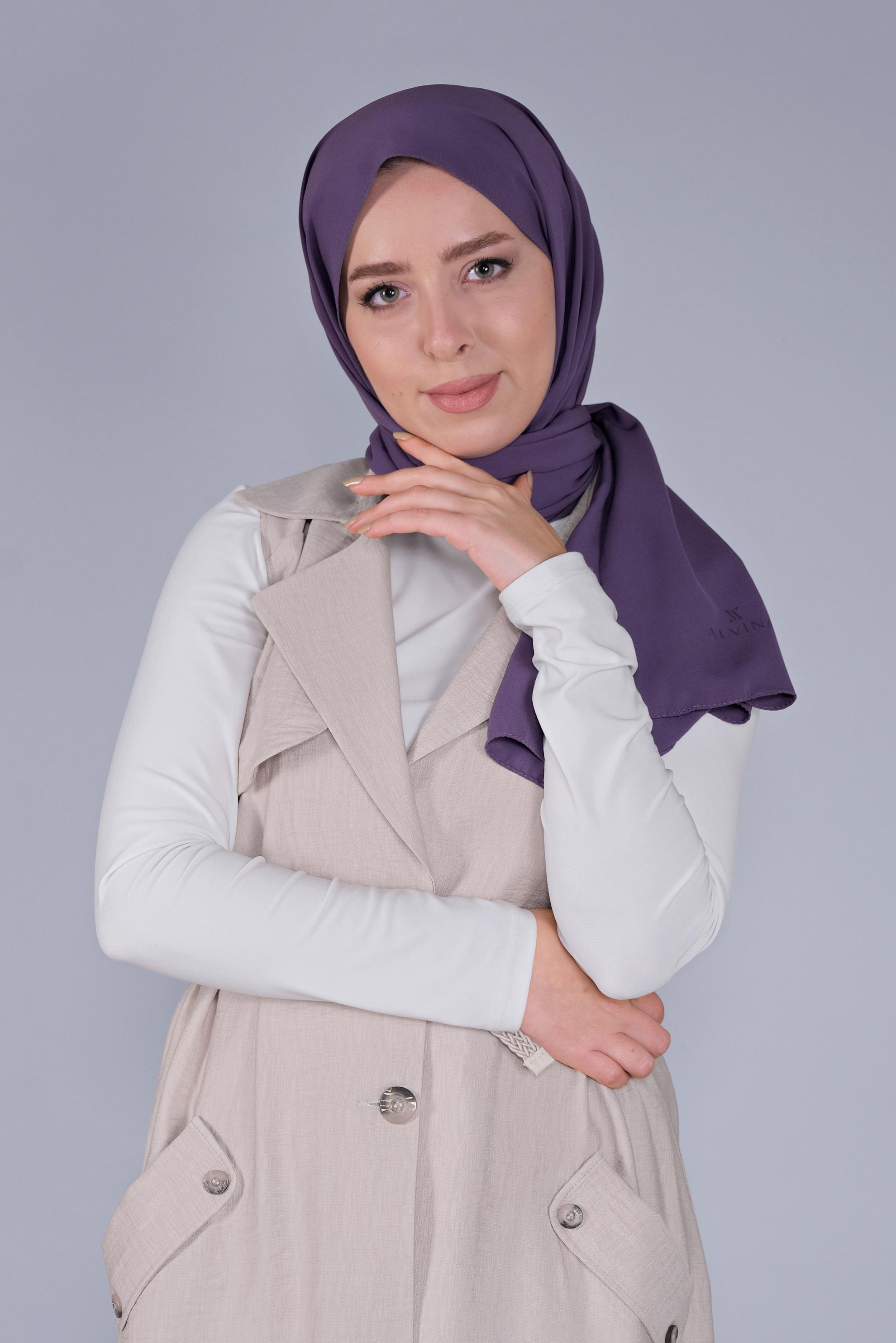 Tesettür giyim MOR 8078 ALVİNA MEDİNE İPEĞİ ŞAL (NRL)