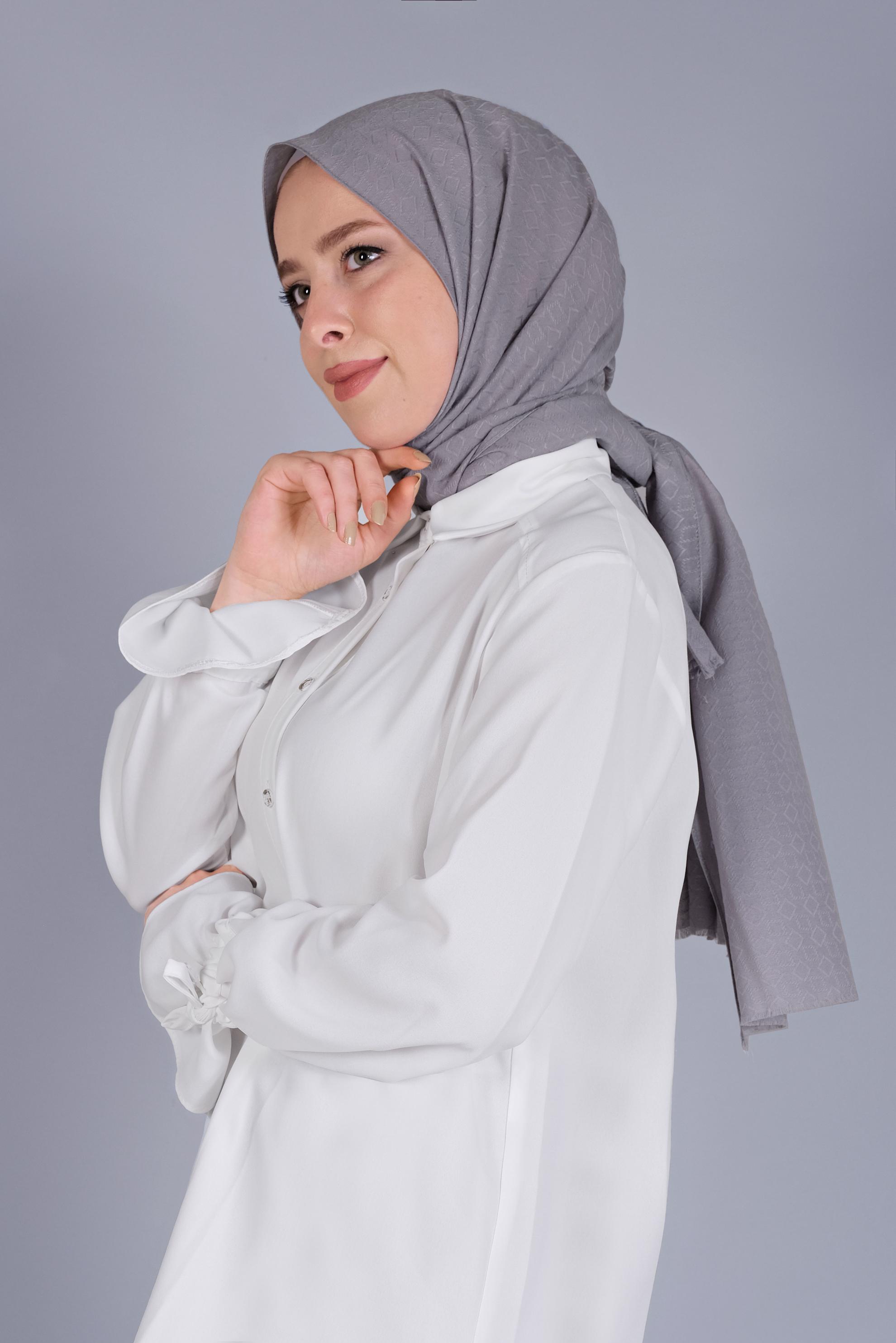 Tesettür giyim GRİ ALVİNA MANOLYA ŞAL 8080 