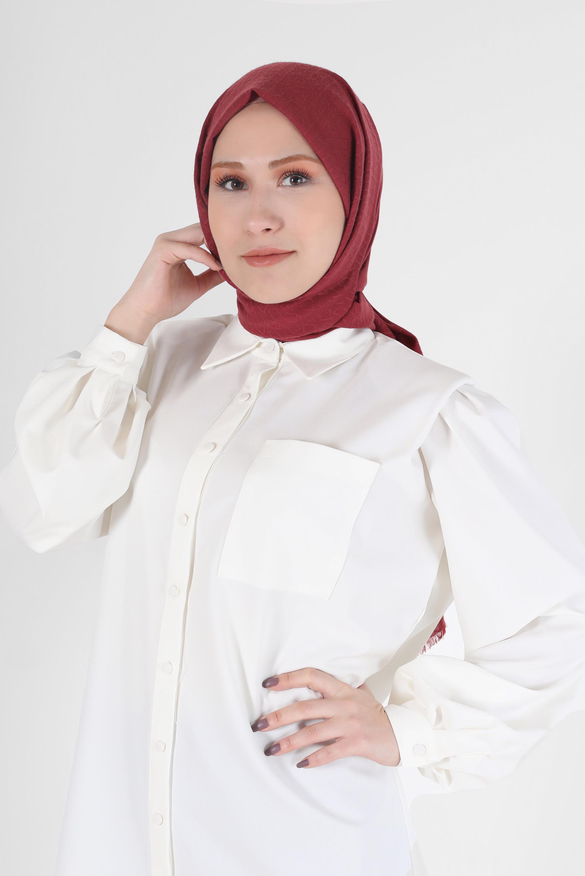 Tesettür giyim BORDO ALVİNA MANOLYA ŞAL 8080 