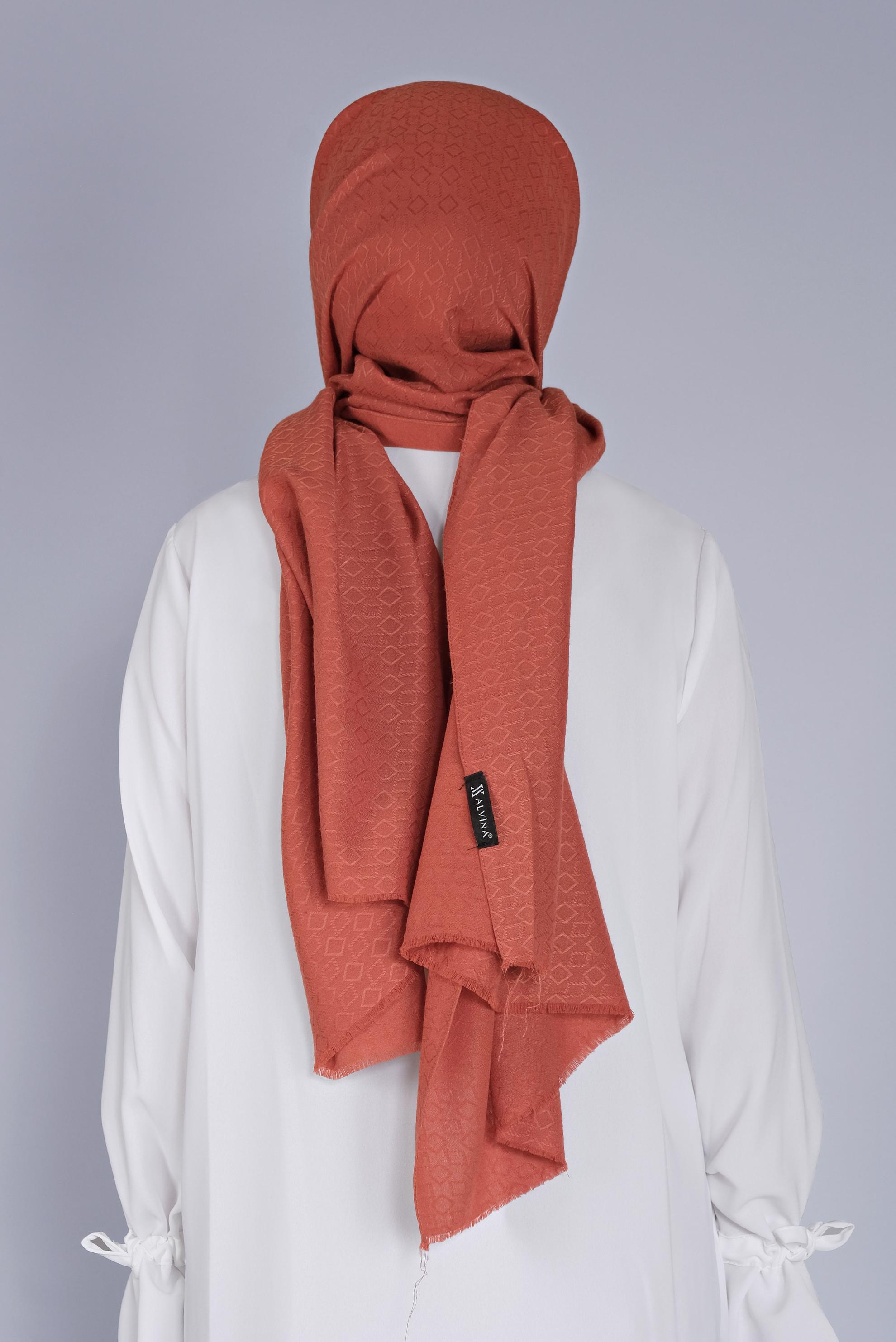 Tesettür giyim TURUNCU ALVİNA MANOLYA ŞAL 8080 