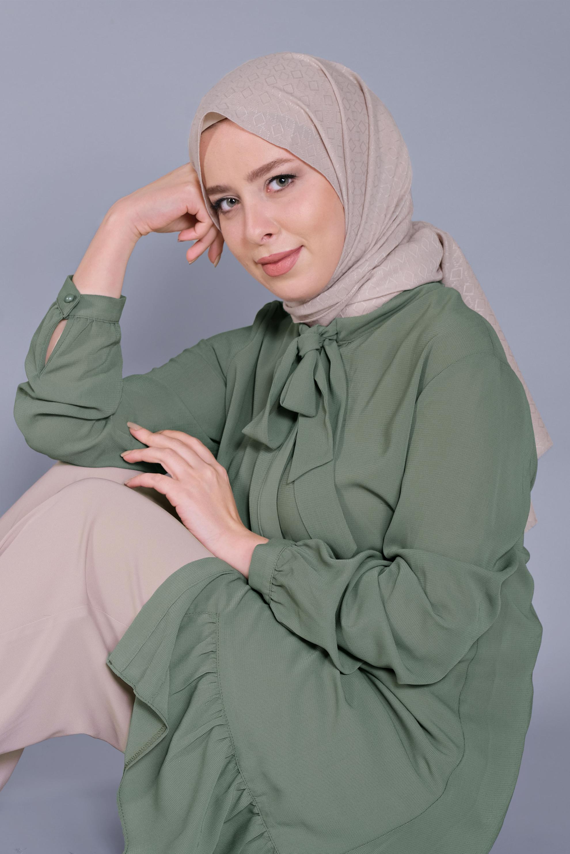 Tesettür giyim VİZON ALVİNA MANOLYA ŞAL 8080 