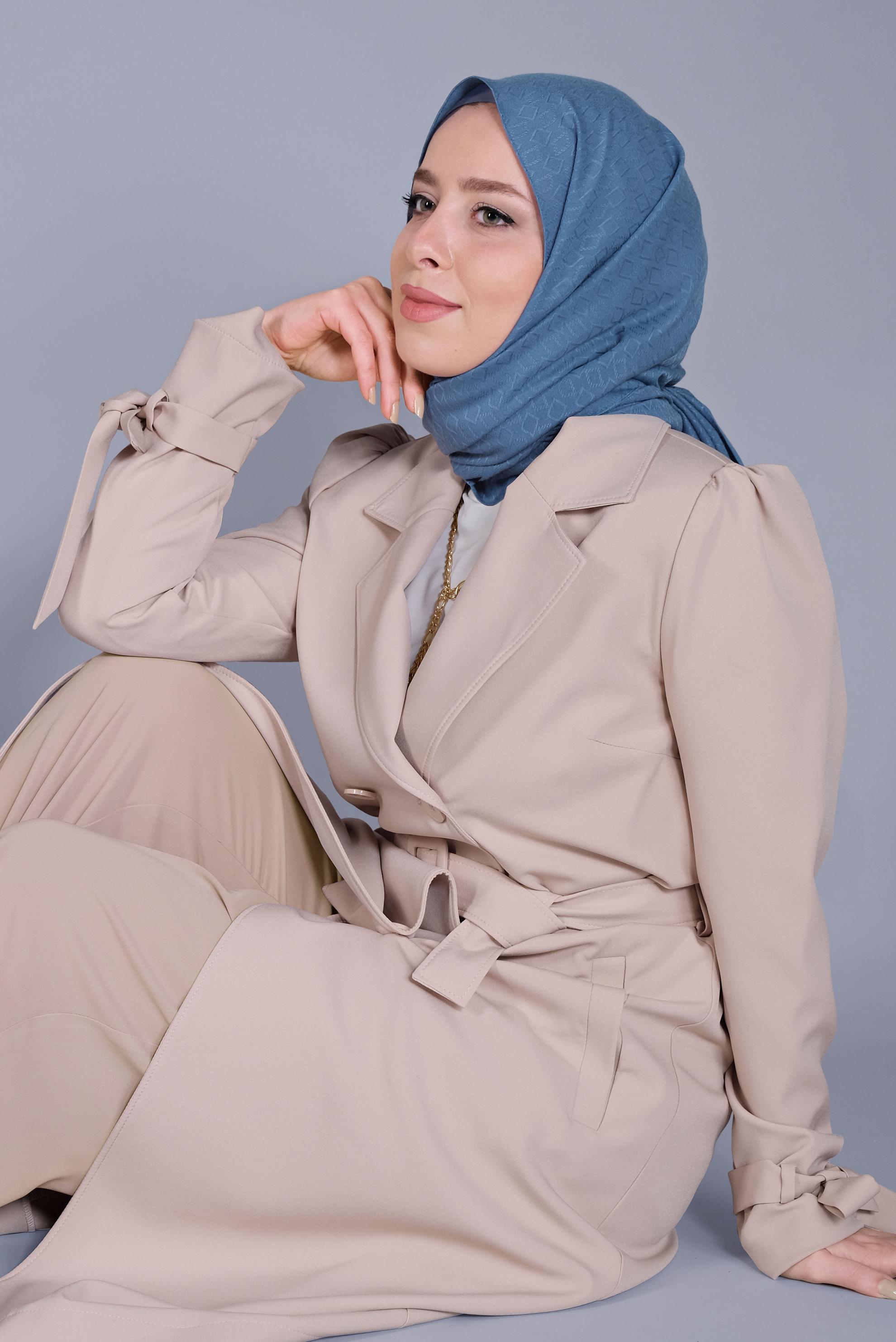 Tesettür giyim LACİVERT ALVİNA MANOLYA ŞAL 8080 