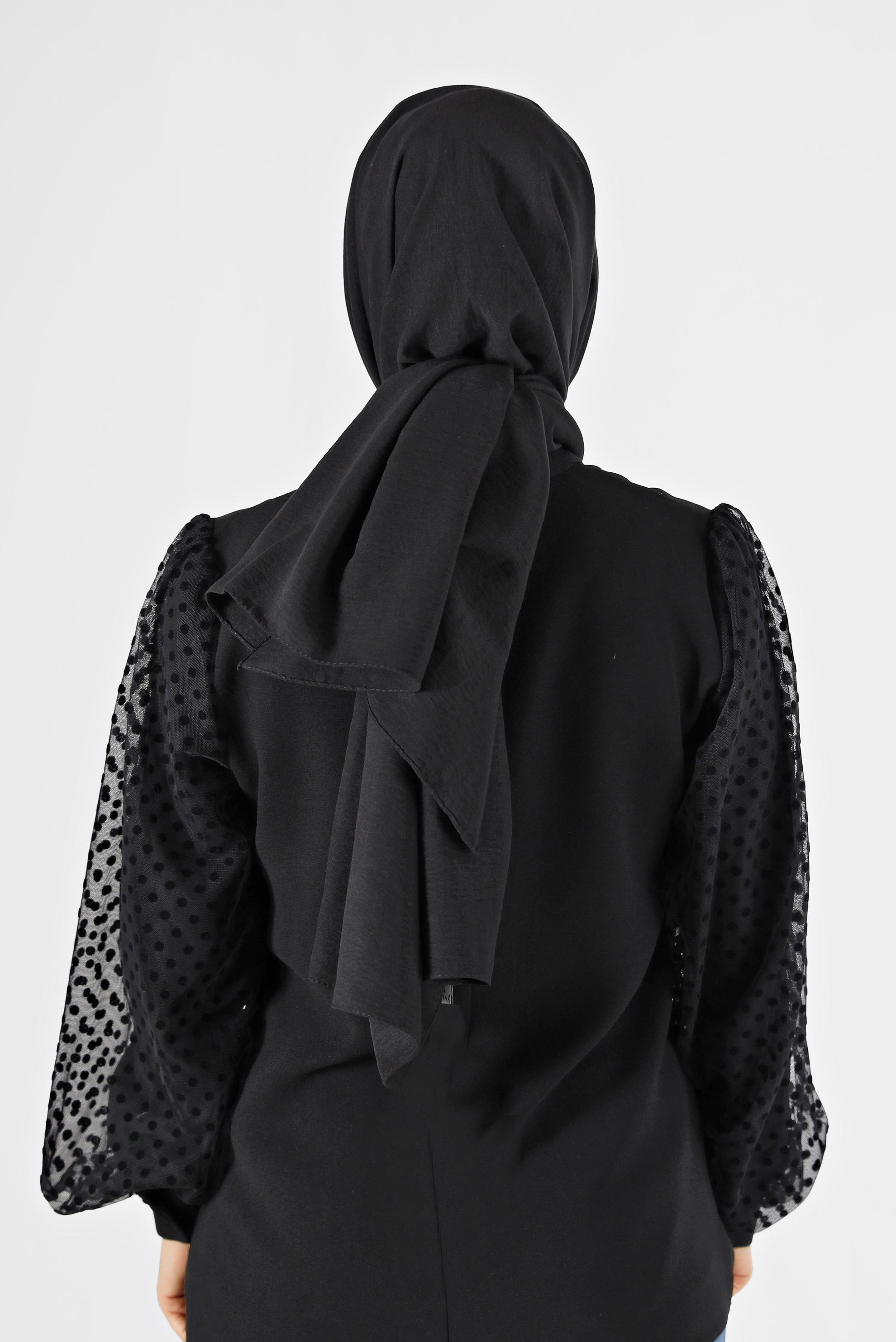 Tesettür giyim SİYAH ALVİNA PAMUK CAZ ŞAL 8081 