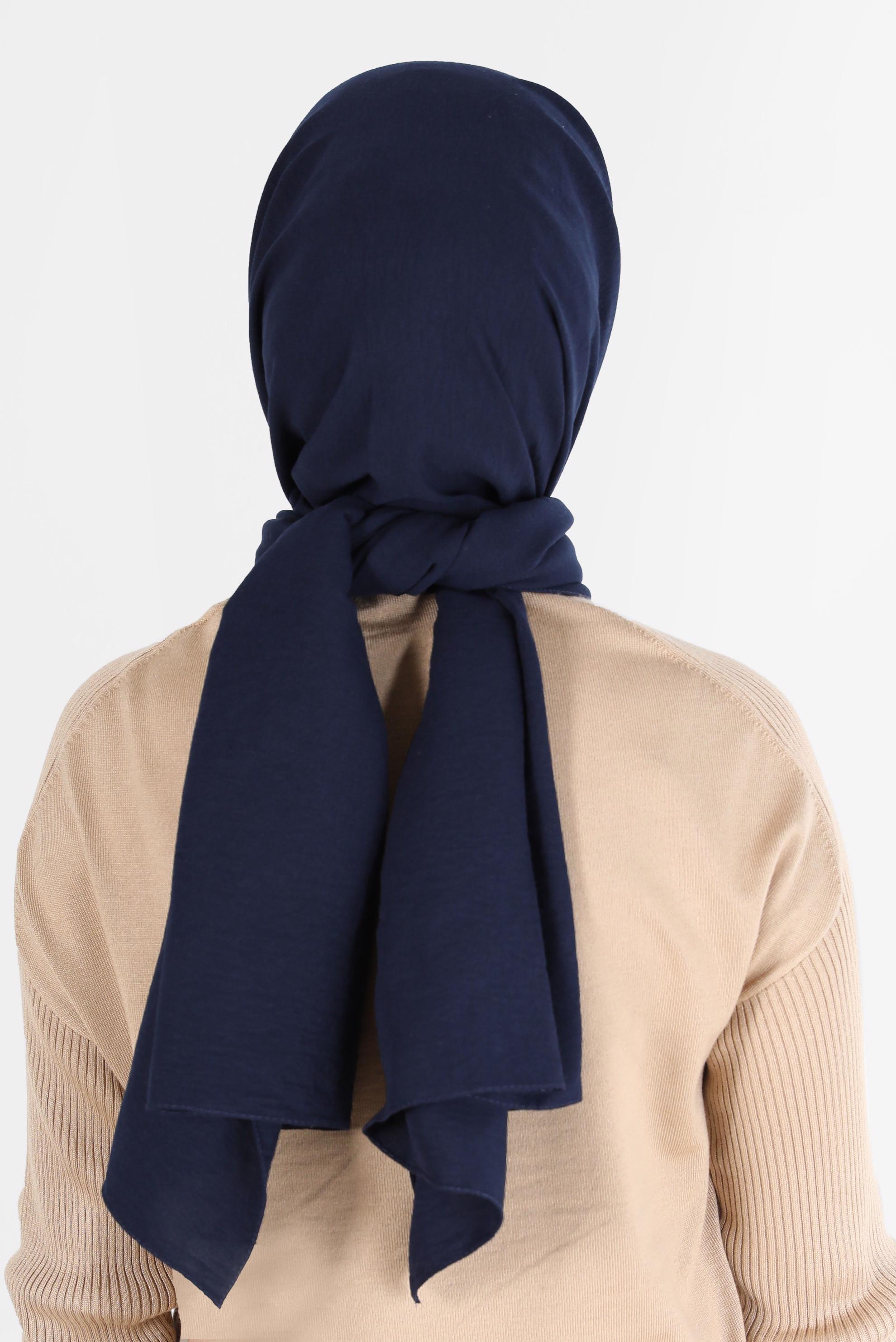 Tesettür giyim LACİVERT ALVİNA PAMUK CAZ ŞAL 8081 