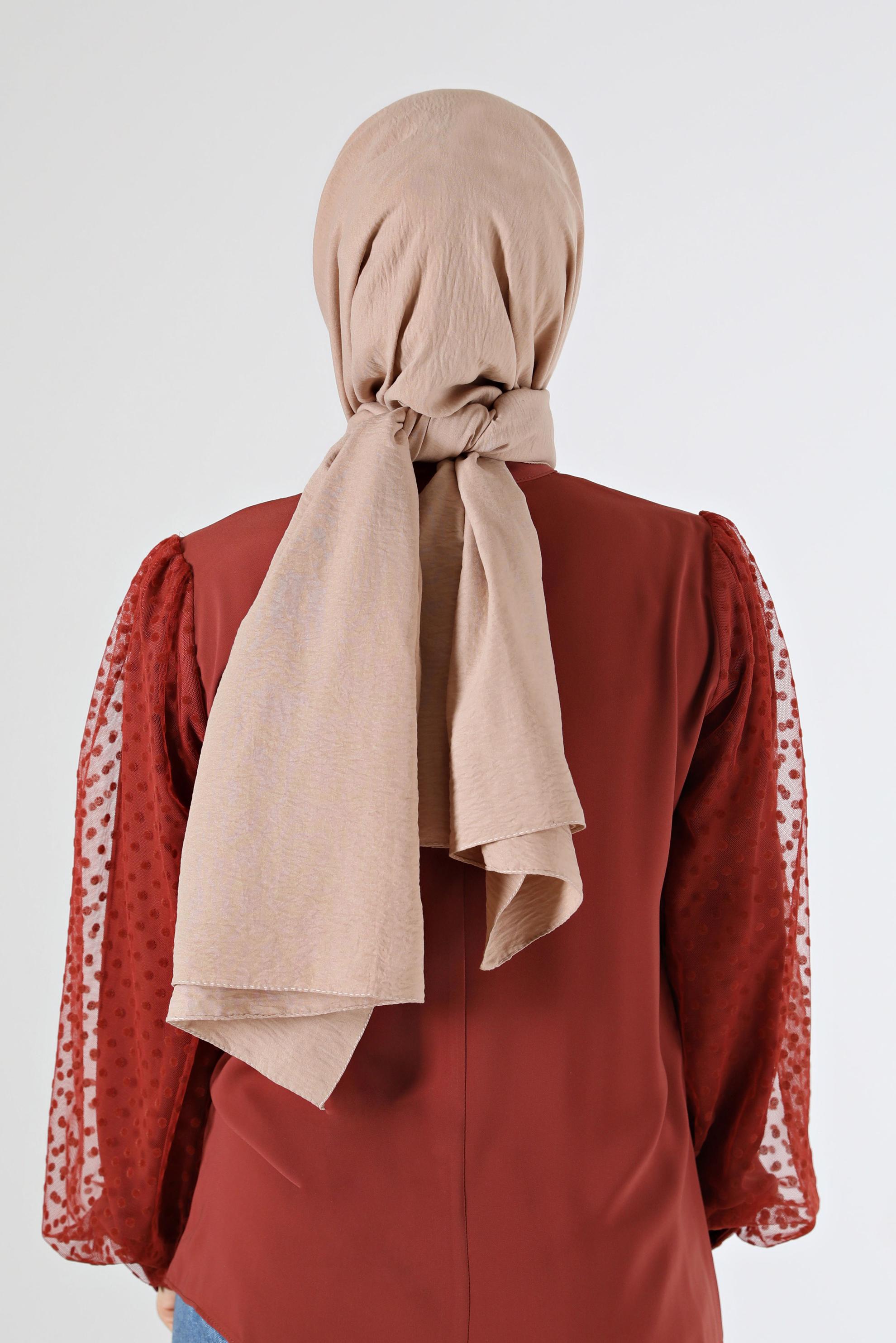 Tesettür giyim VİZON ALVİNA PAMUK CAZ ŞAL 8081 