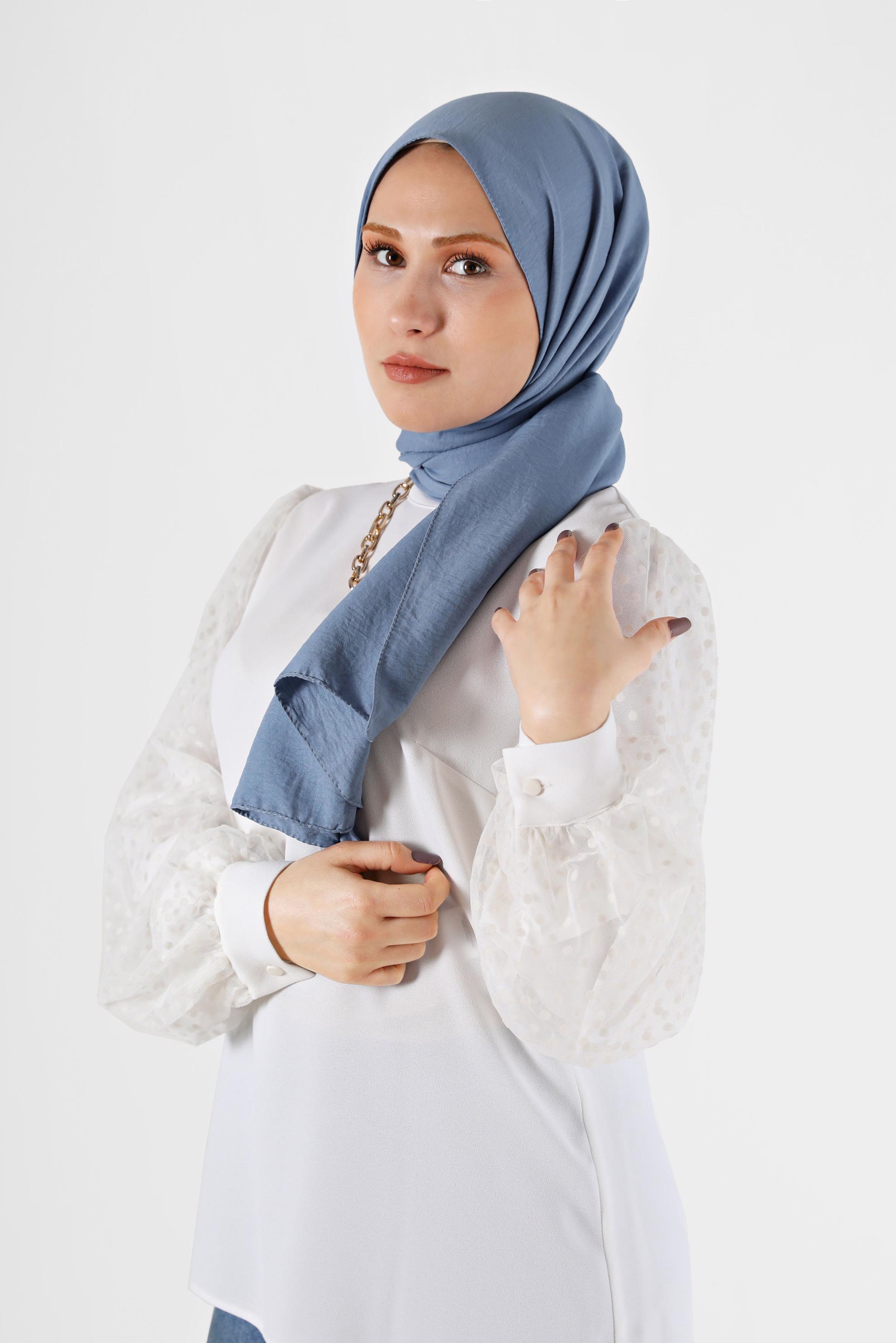 Tesettür giyim LACİVERT ALVİNA PAMUK CAZ ŞAL 8081 