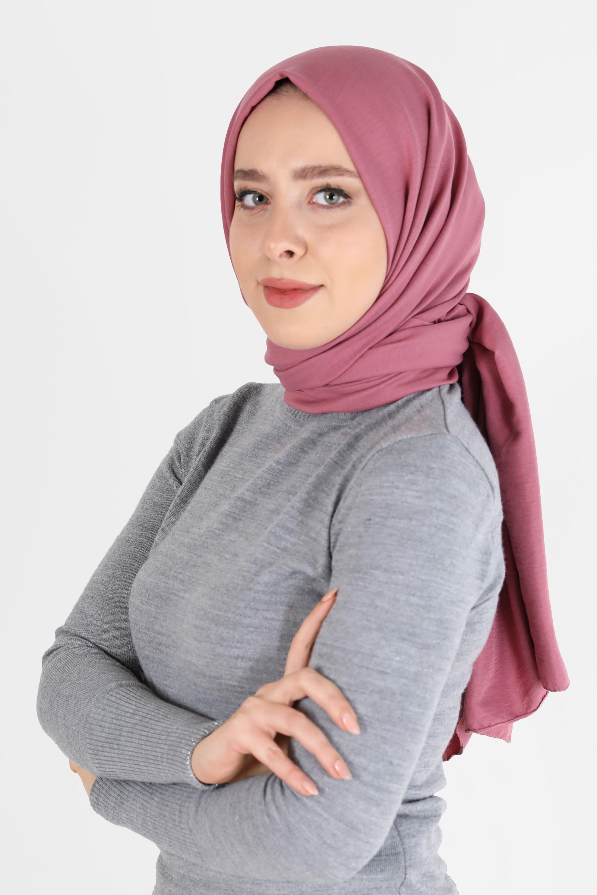 Tesettür giyim PEMBE ALVİNA PAMUK CAZ ŞAL 8081 