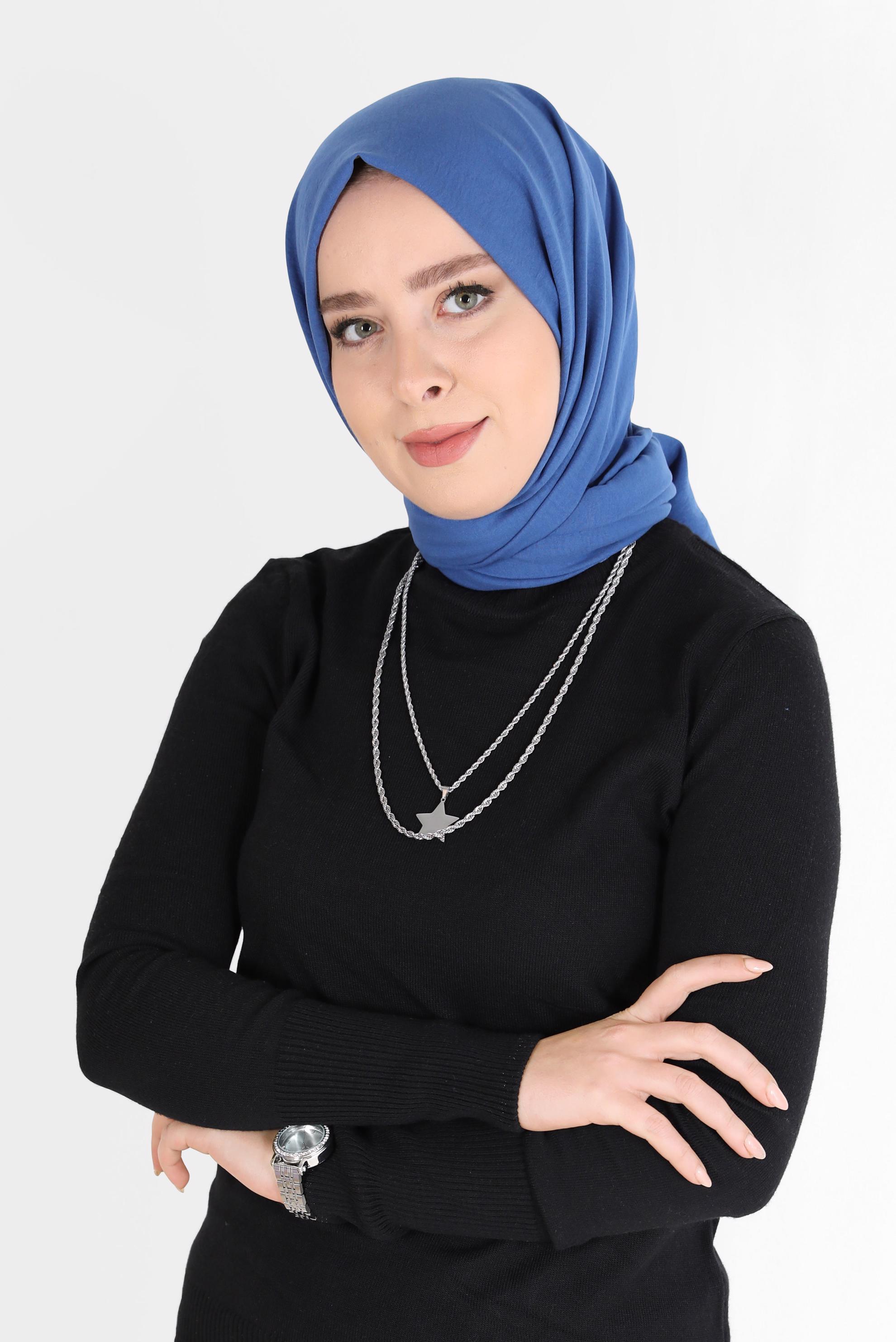 Tesettür giyim LACİVERT ALVİNA PAMUK CAZ ŞAL 8081 