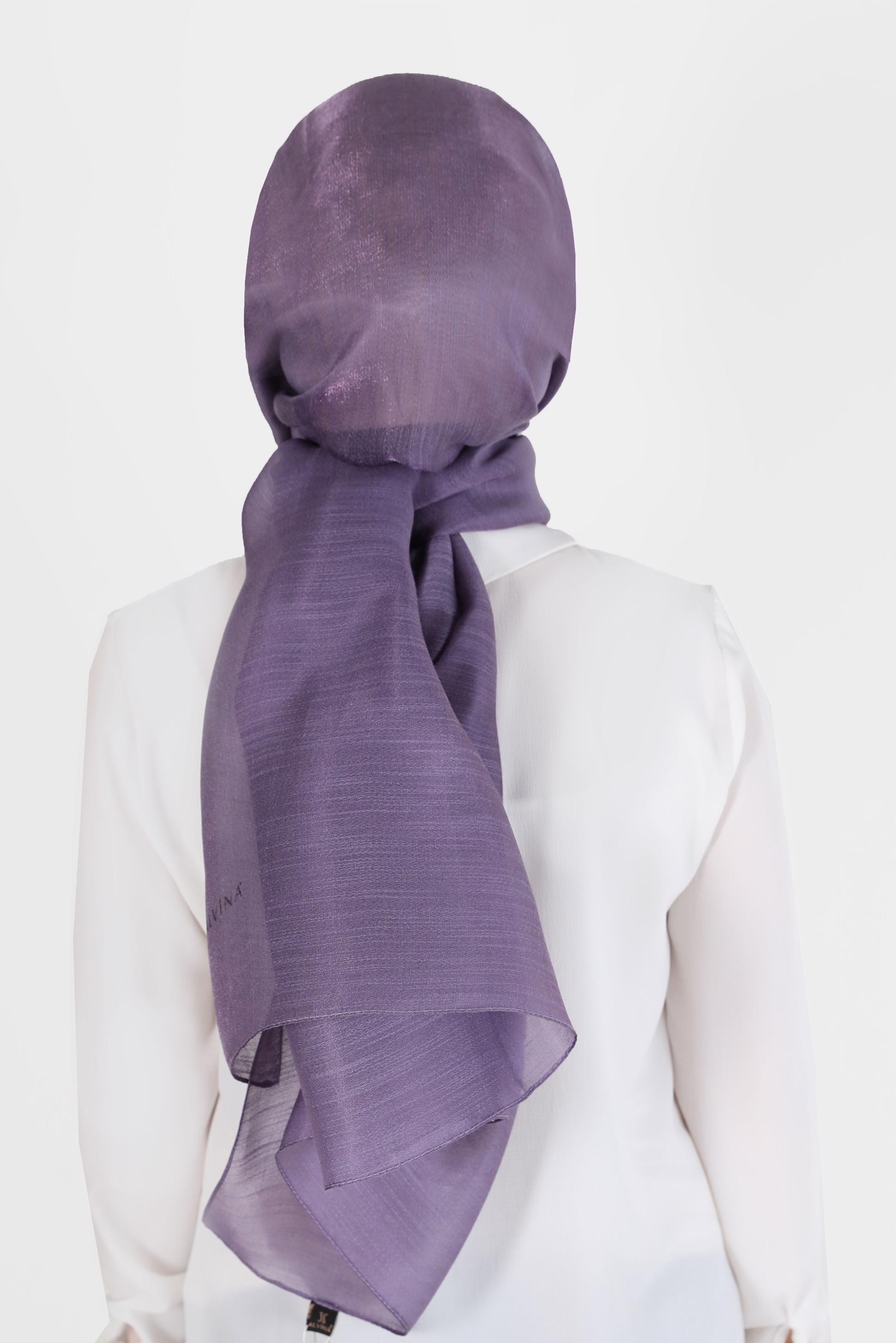 Tesettür giyim MOR ALVİNA YİRMİ DENYE SARIMLI EFEKTLİ ŞAL 8082 