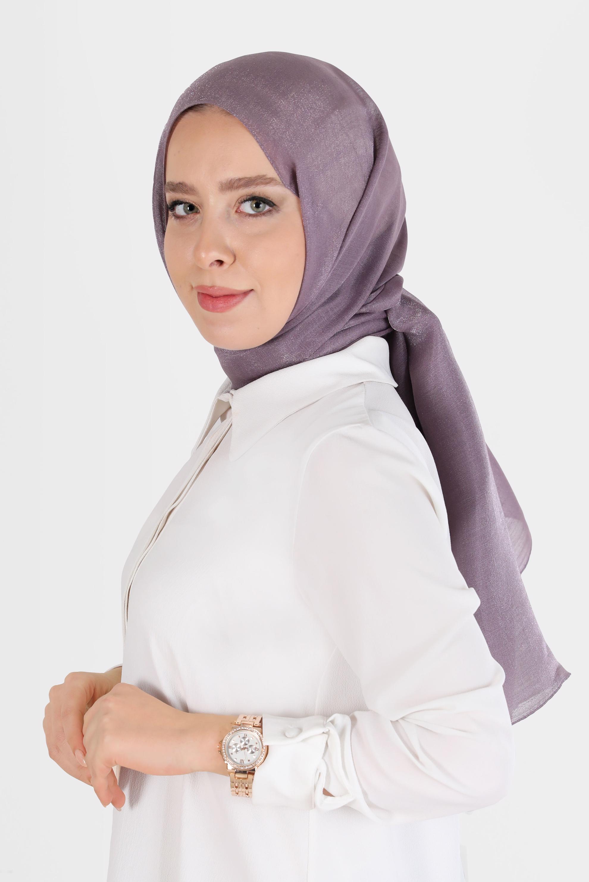 Tesettür giyim MOR ALVİNA YİRMİ DENYE SARIMLI EFEKTLİ ŞAL 8082 