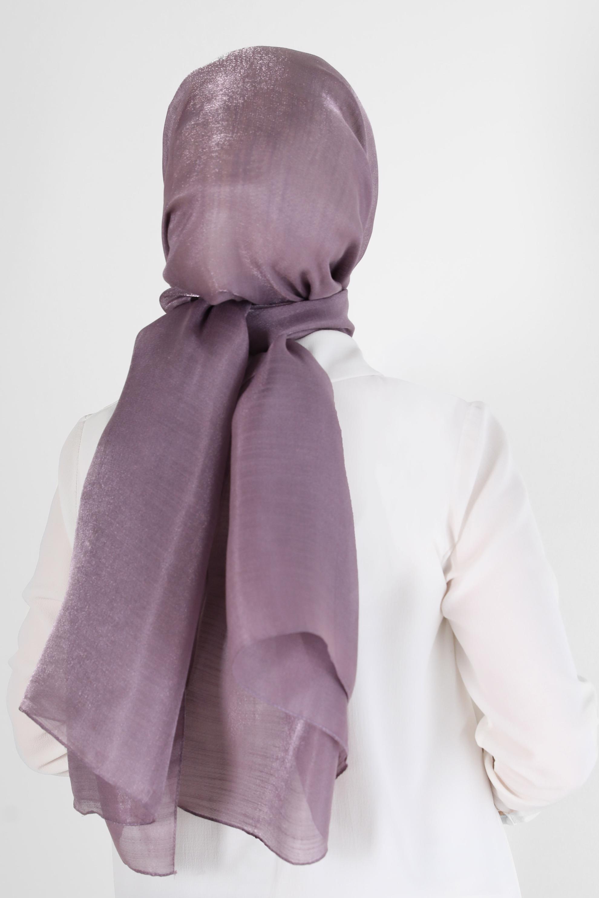 Tesettür giyim MOR ALVİNA YİRMİ DENYE SARIMLI EFEKTLİ ŞAL 8082 