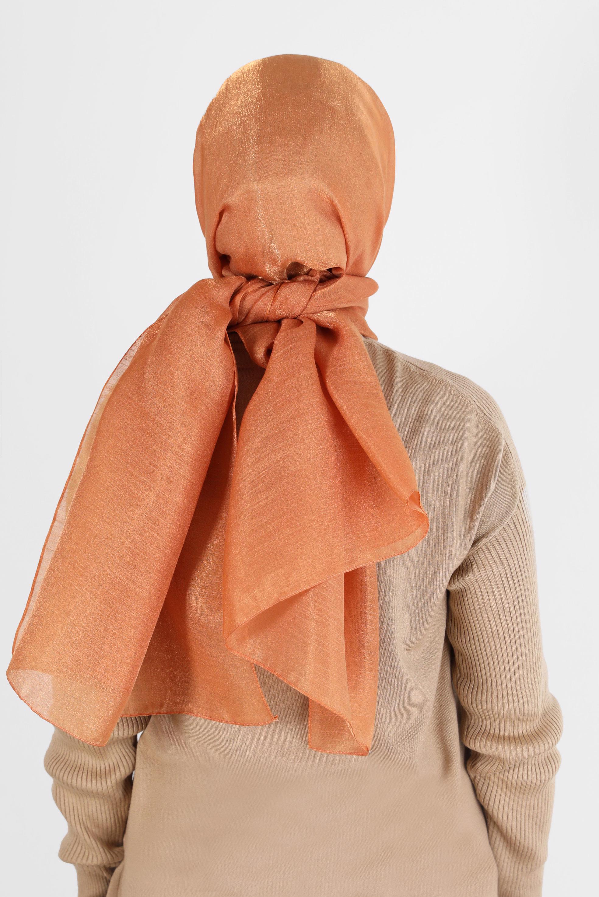 Tesettür giyim PUDRA ALVİNA YİRMİ DENYE SARIMLI EFEKTLİ ŞAL 8082 