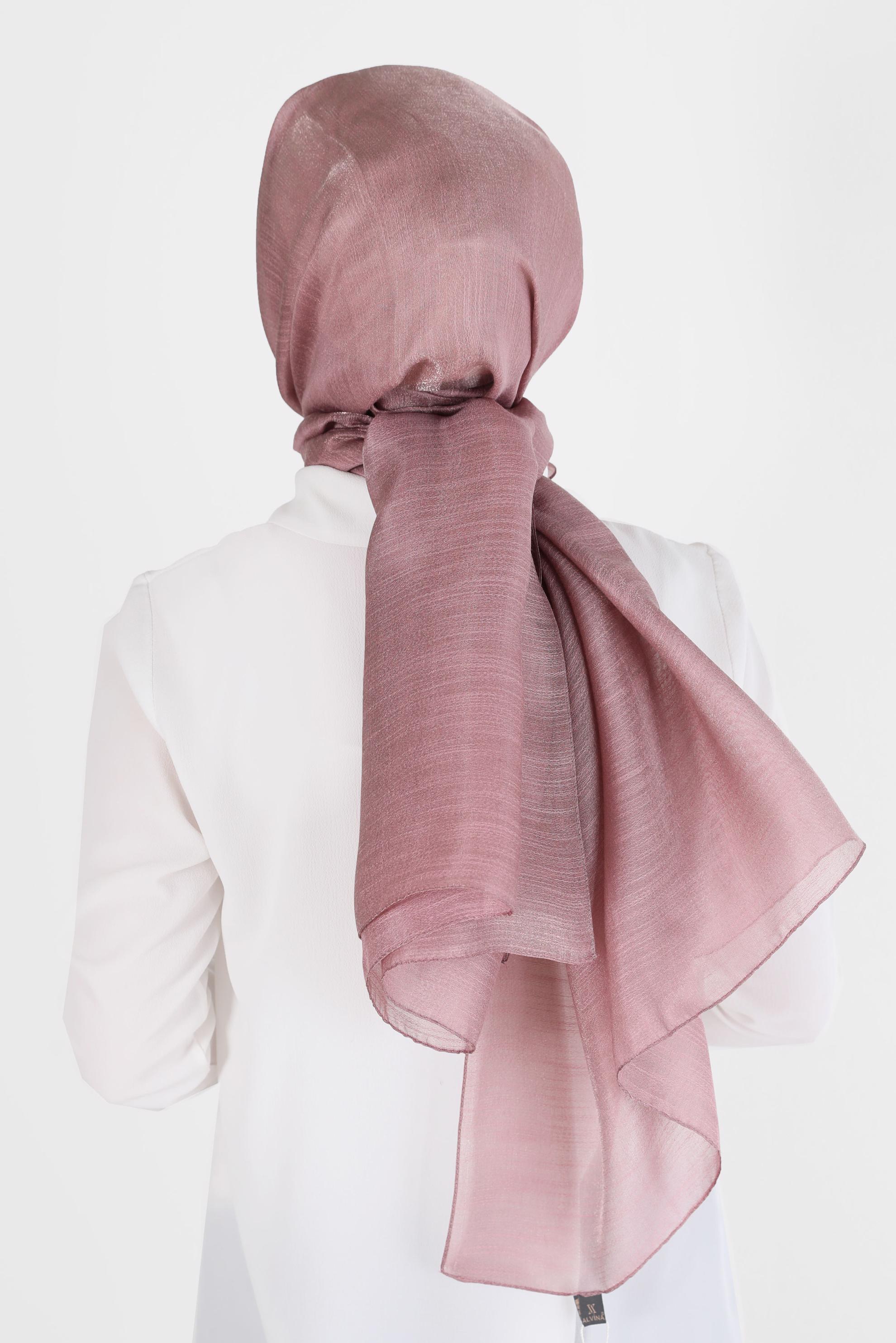 Tesettür giyim VİZON ALVİNA YİRMİ DENYE SARIMLI EFEKTLİ ŞAL 8082 