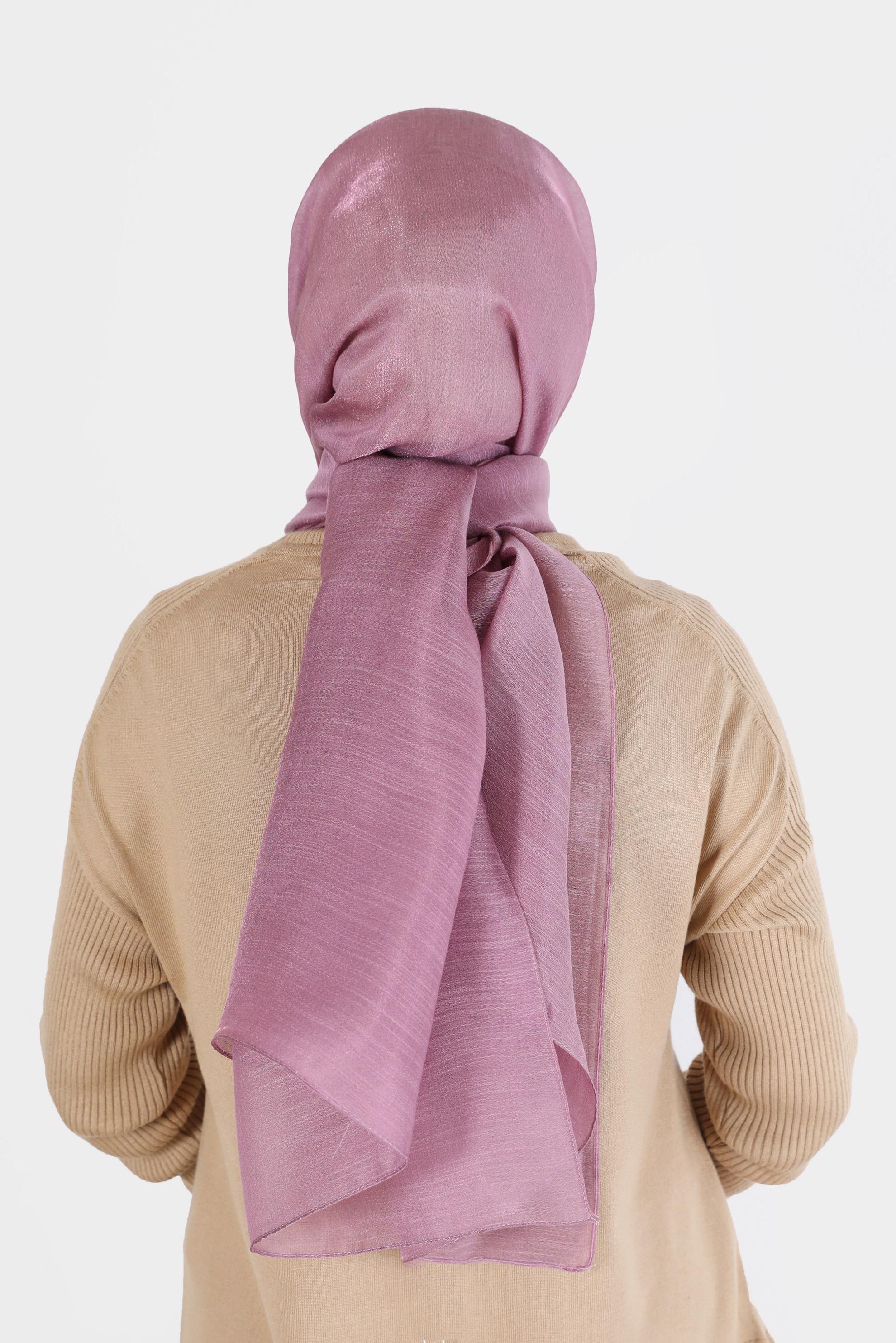 Tesettür giyim PUDRA ALVİNA YİRMİ DENYE SARIMLI EFEKTLİ ŞAL 8082 