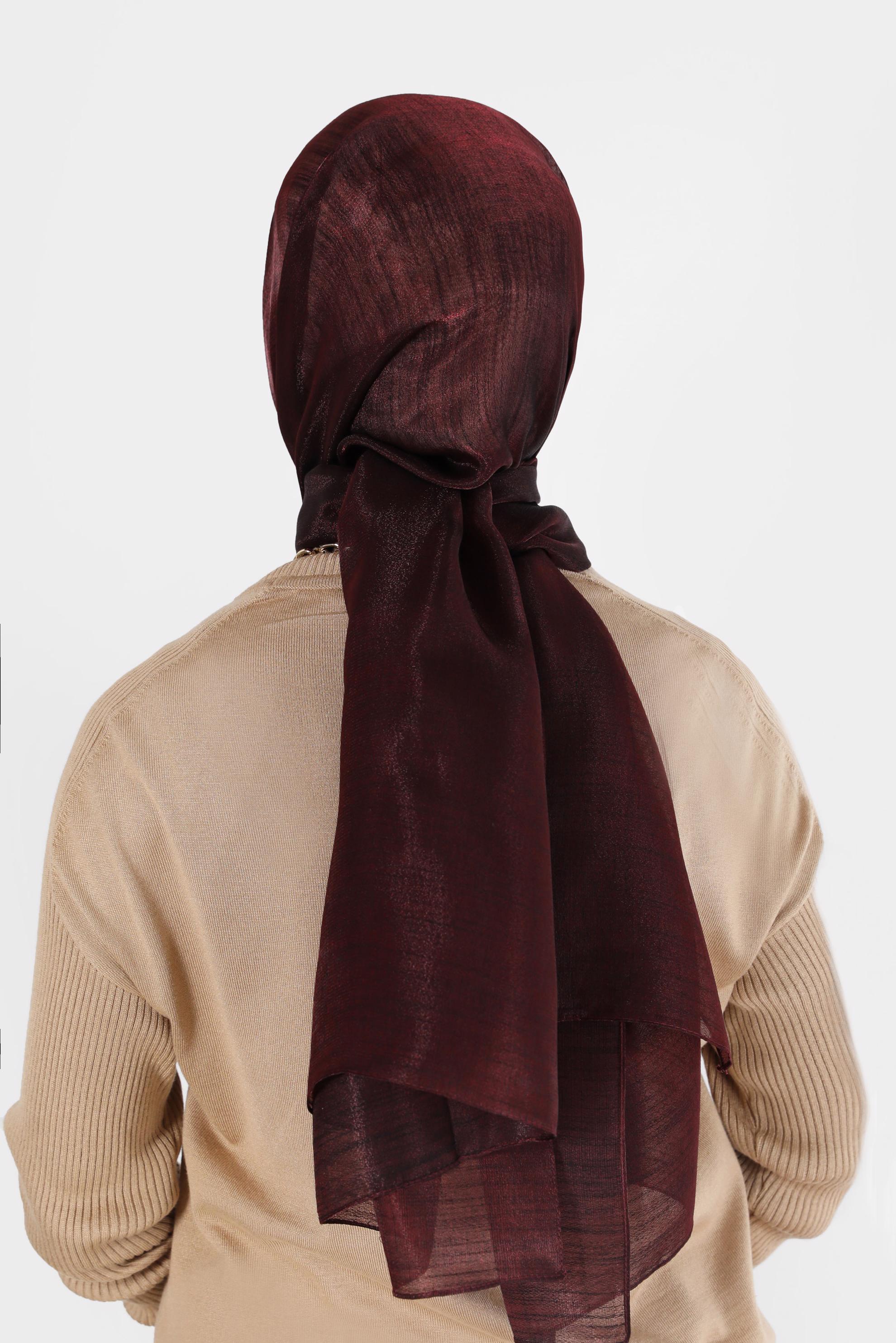 Tesettür giyim KIRMIZI ALVİNA YİRMİ DENYE SARIMLI EFEKTLİ ŞAL 8082 