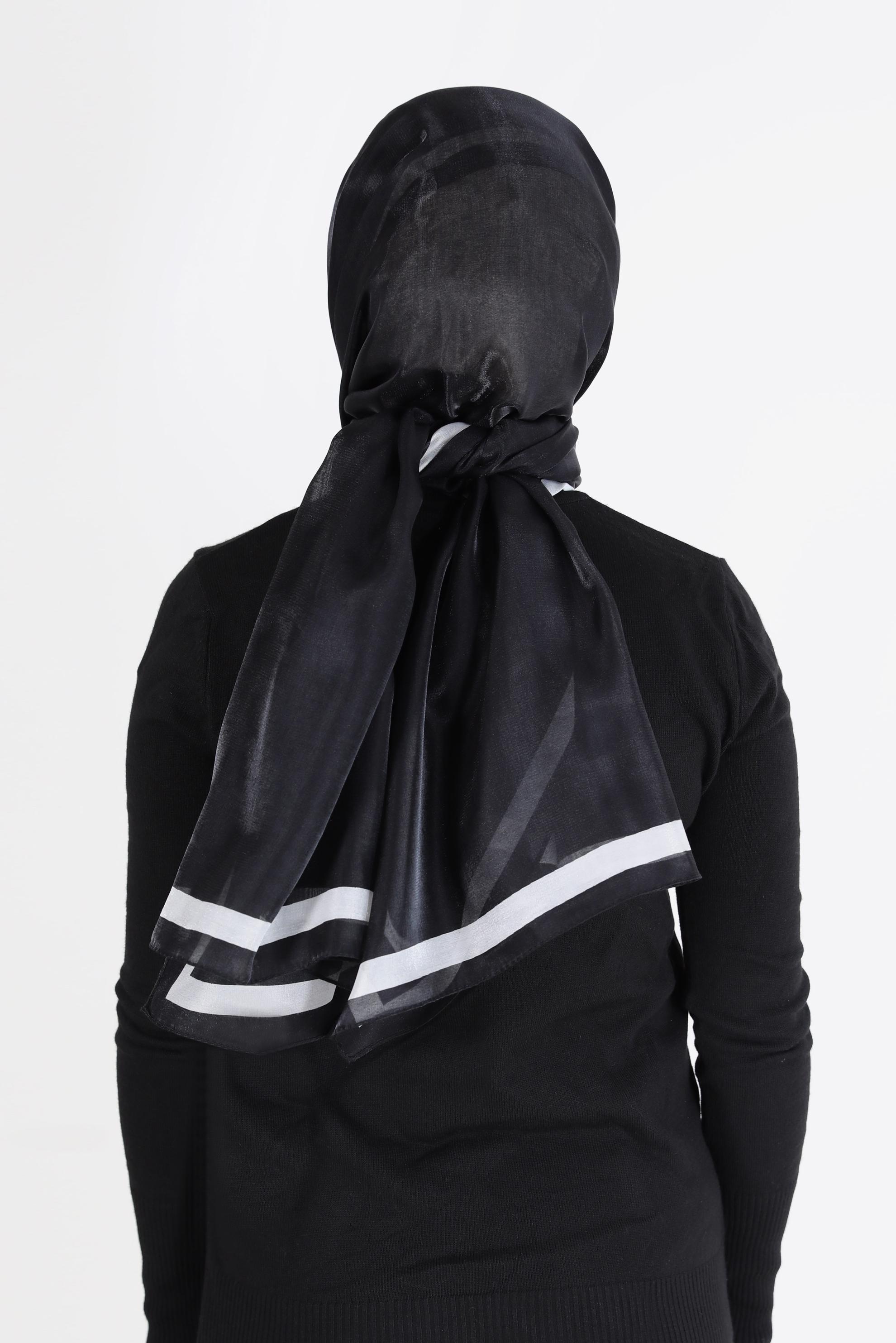 Tesettür giyim SİYAH ALVİNA KEHRİBAR ŞAL 8084