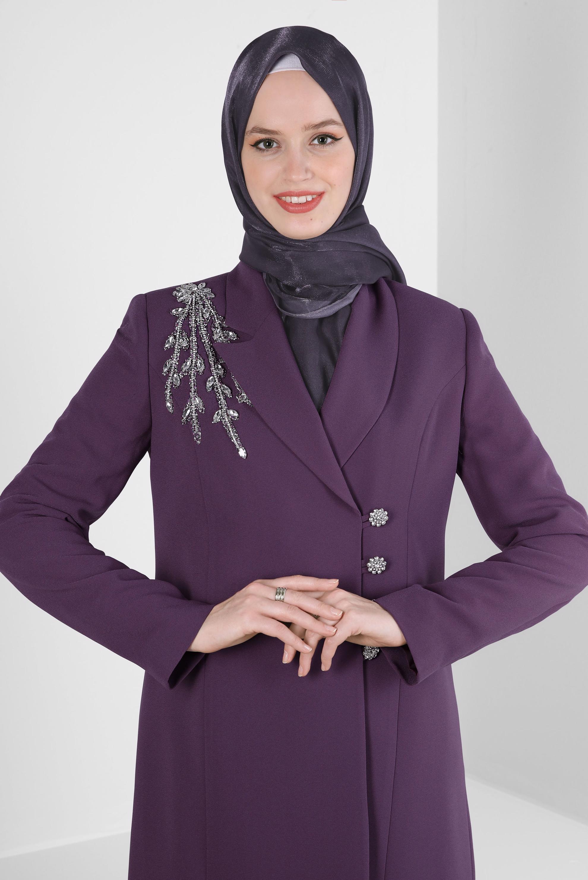 Tesettür giyim MOR ALVİNA KEHRİBAR ŞAL 8084